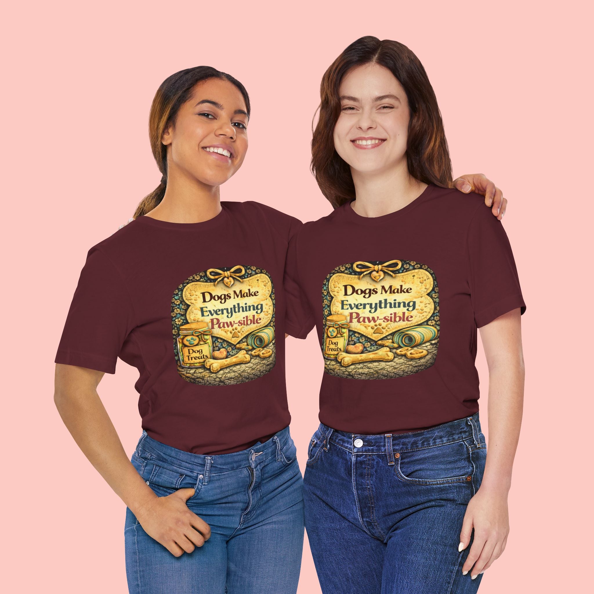 Dog Lover T‑Shirt – "Dogs Make Everything Paw‑sible" Vintage Pet Rescue Tee