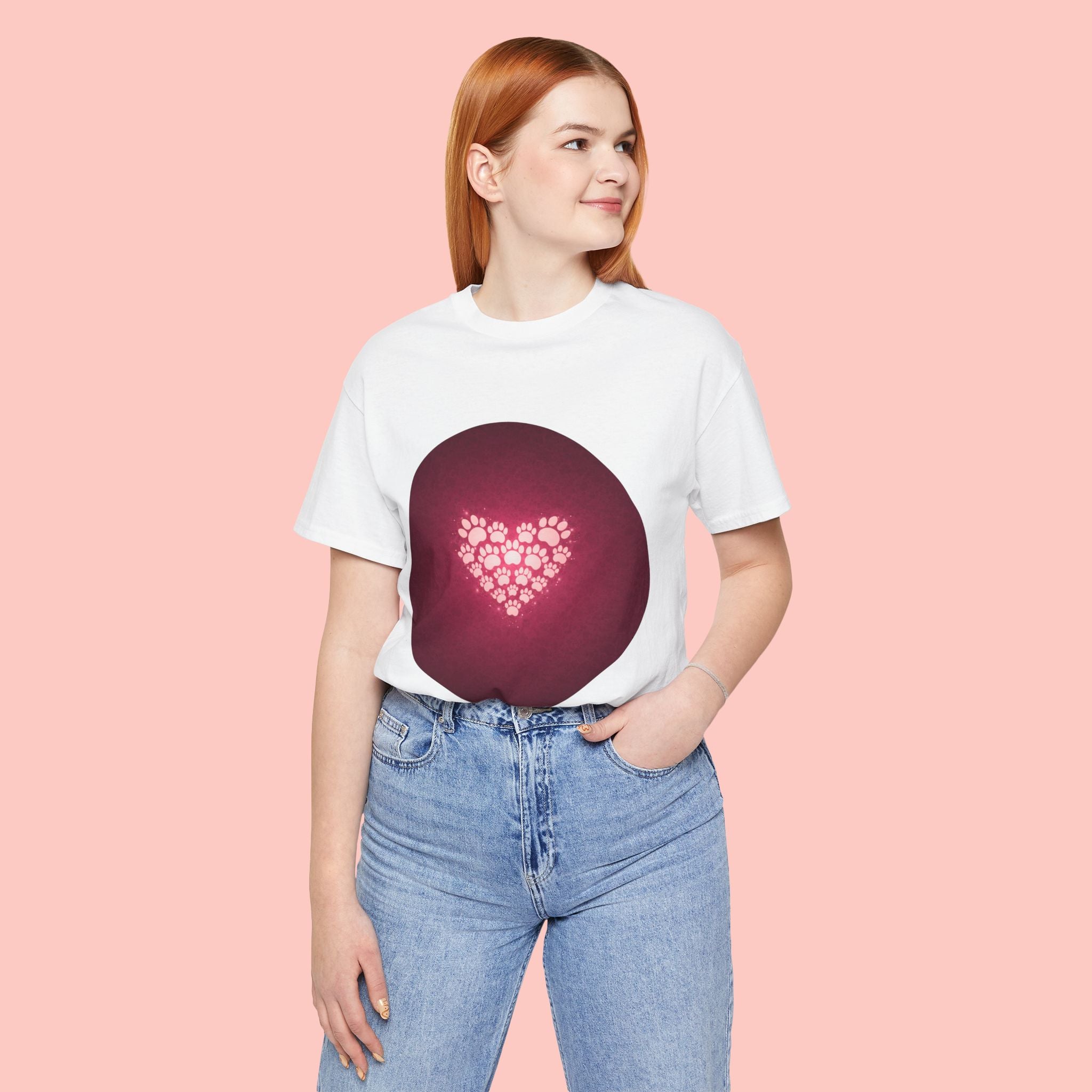 Paw Print Heart T‑Shirt — Cute Pet Lover Tee