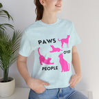 Paws Over People Tee — Pink Cats & Dogs Graphic T-Shirt