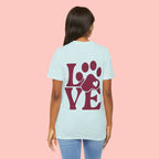 Dog Paw "LOVE" Tee - Pet Lover Graphic T-Shirt
