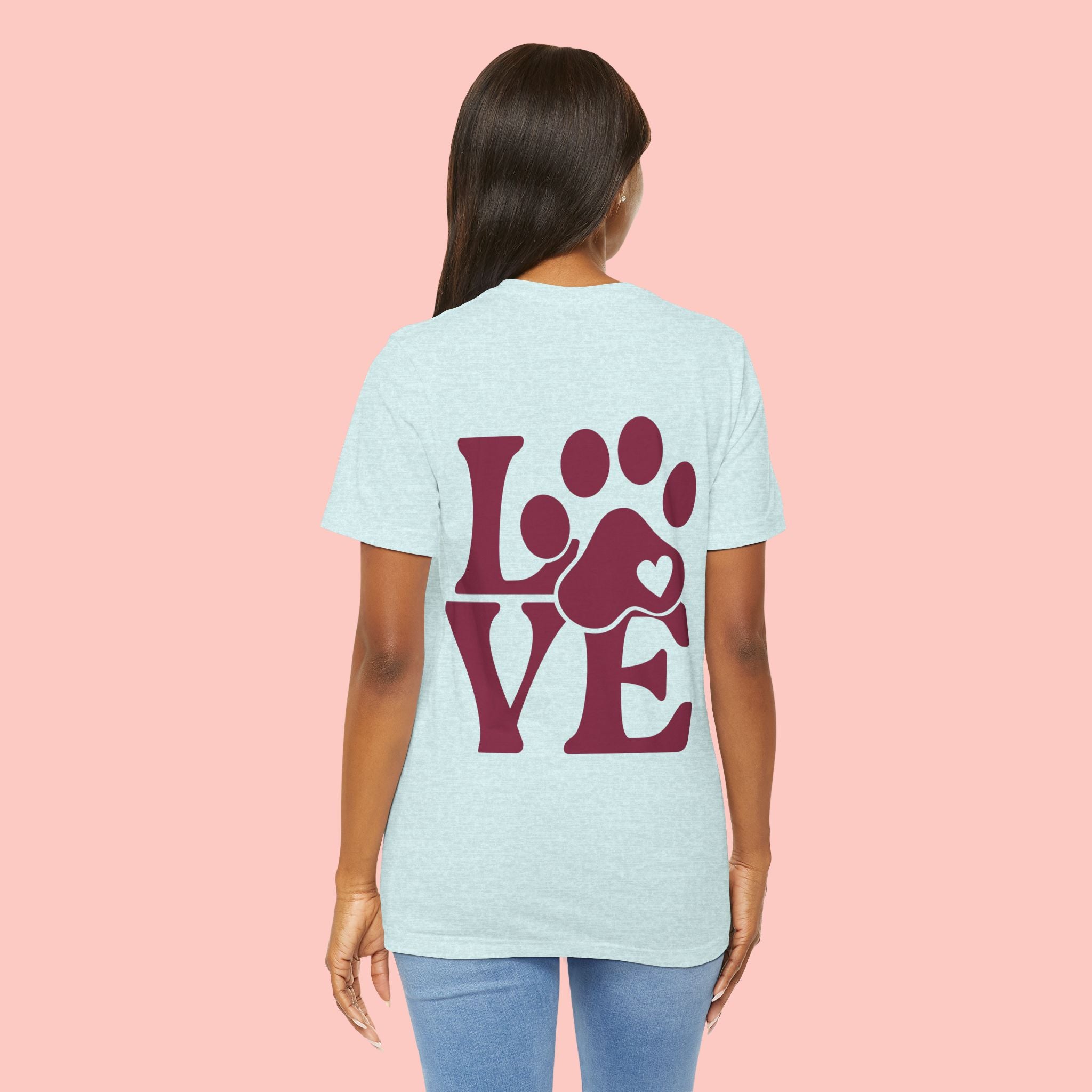 Dog Paw "LOVE" Tee - Pet Lover Graphic T-Shirt