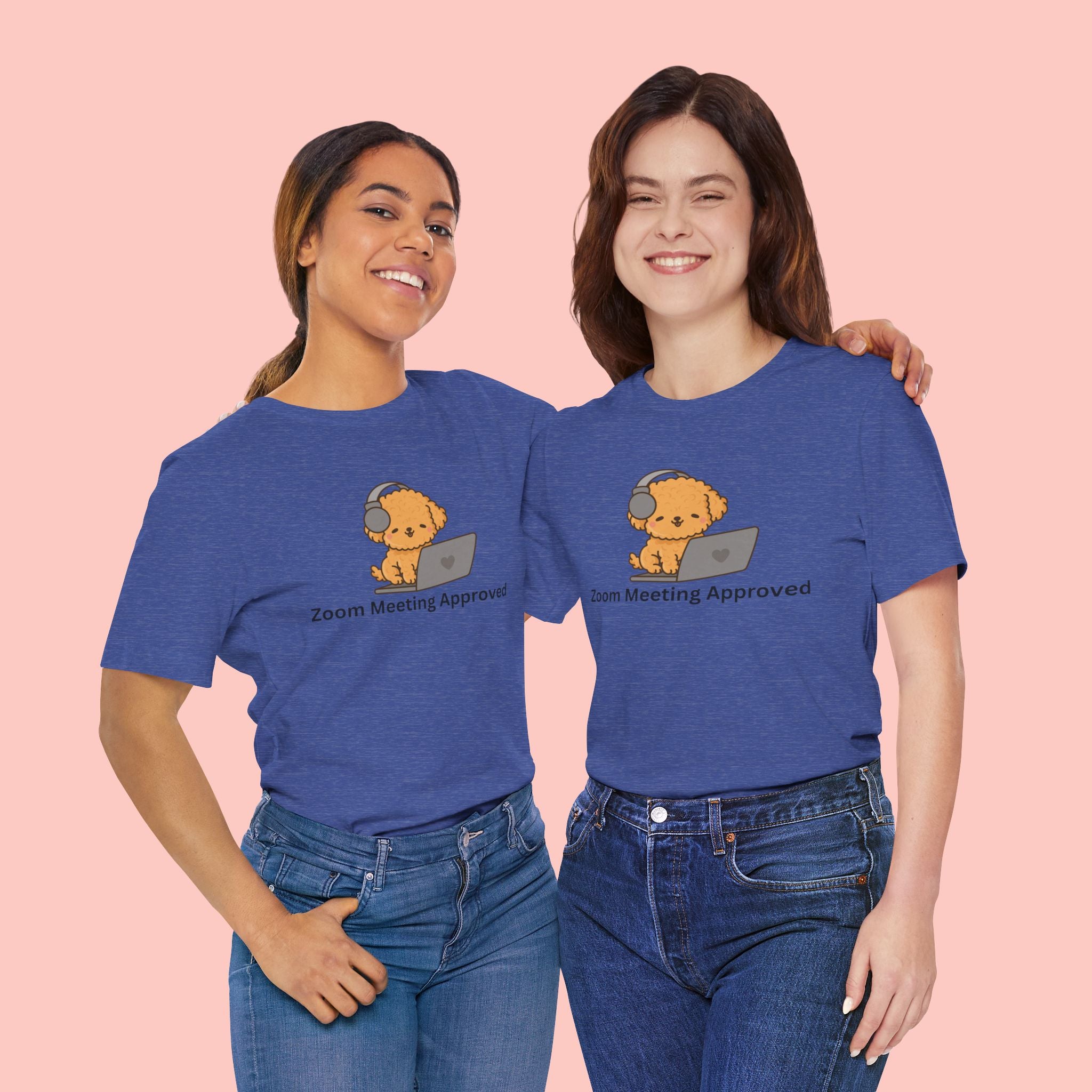 Zoom Meeting Approved Tee — Cute Puppy with Headset Laptop Graphic