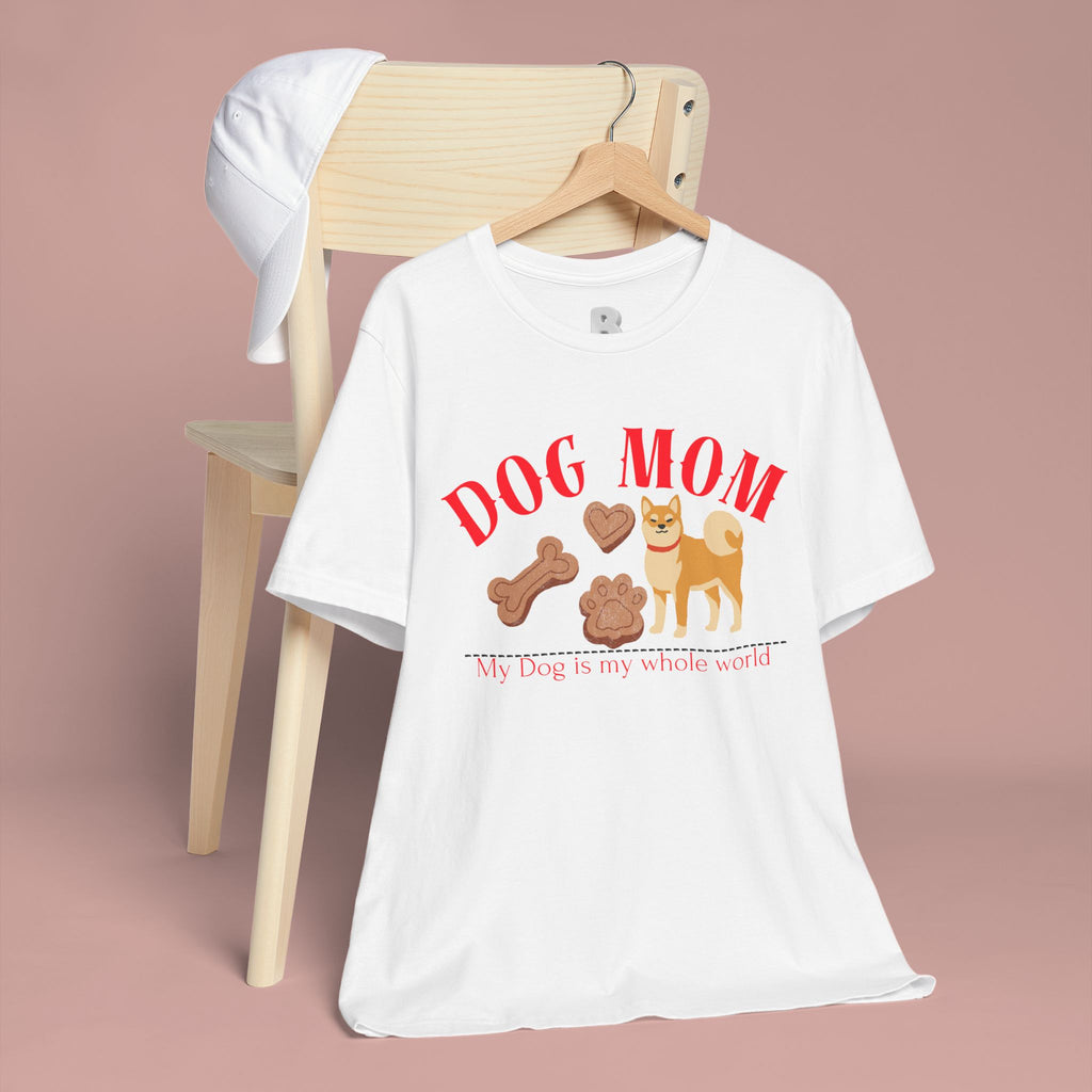 Dog Mom T-Shirt — Cute Shiba & Treats “My Dog Is My Whole World” Tee