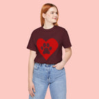 Pet Lover T-Shirt — Red Heart Paw Print Tee