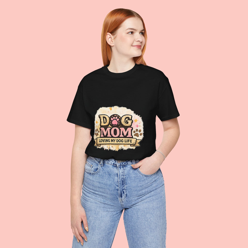 Dog Mom T-Shirt – "Loving My Dog Life" Cute Paw Print Tee for Pet Moms