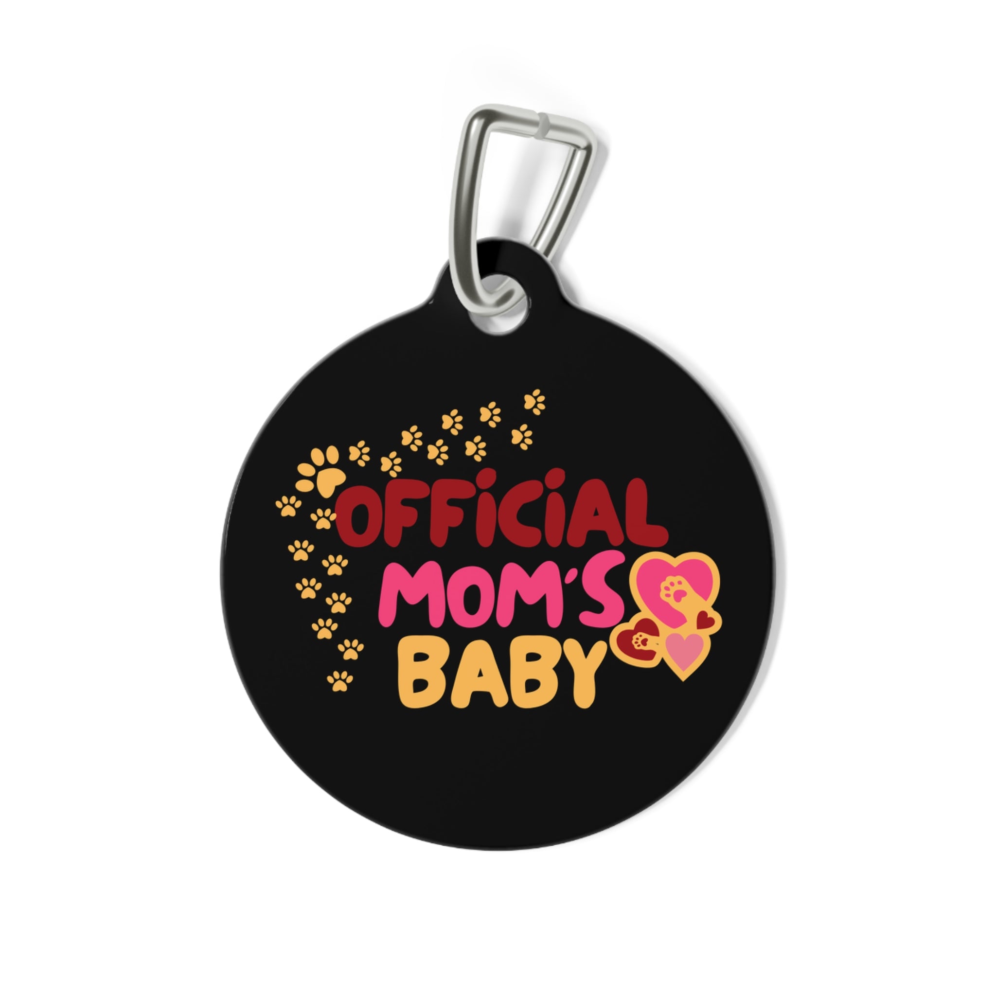 Official Mom's Baby Pet Tag — Cute Paw Print Dog/Cat ID Tag