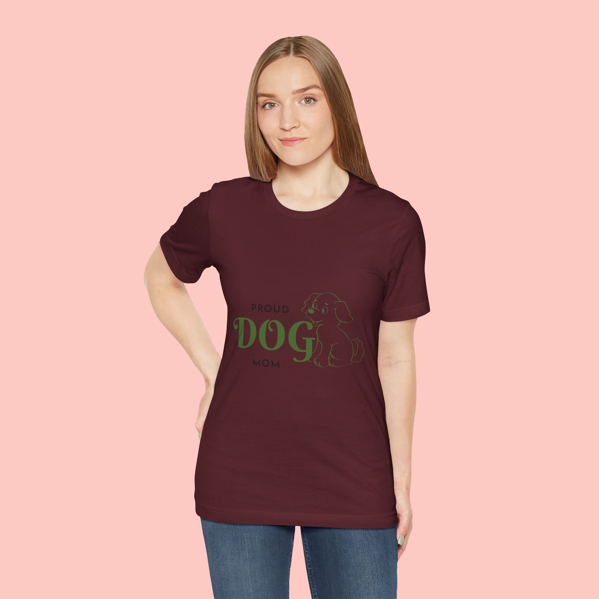 Proud Dog Mom T-Shirt – Cute Paw Print & Puppy Graphic Tee