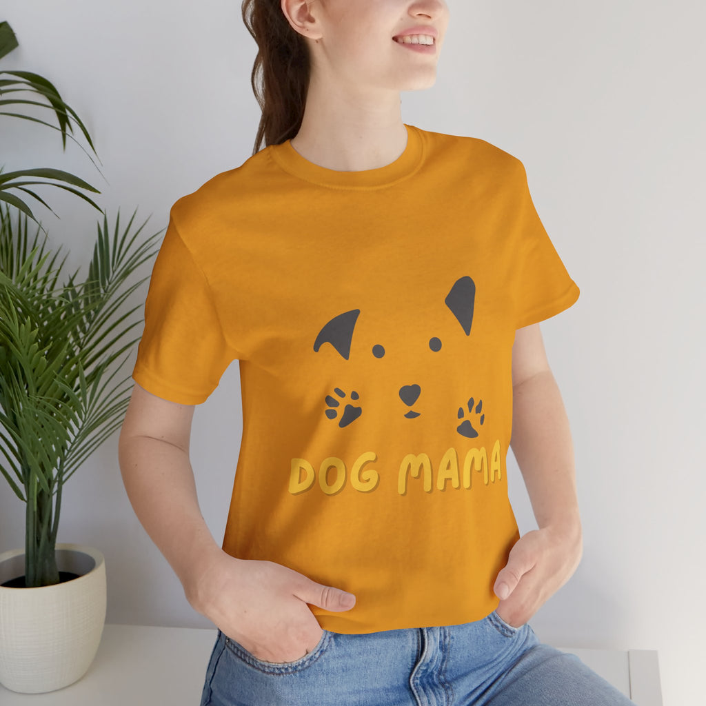 Dog Mama Graphic Tee — Cute Paw Print Dog Face T-Shirt for Dog Lovers