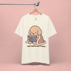 Paw Prints On My Soul T‑Shirt — Cute Reading Puppy Graphic Tee