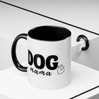 Dog Mama Accent Coffee Mug — Cute Black & White Pet Lover Gift (11/15oz)