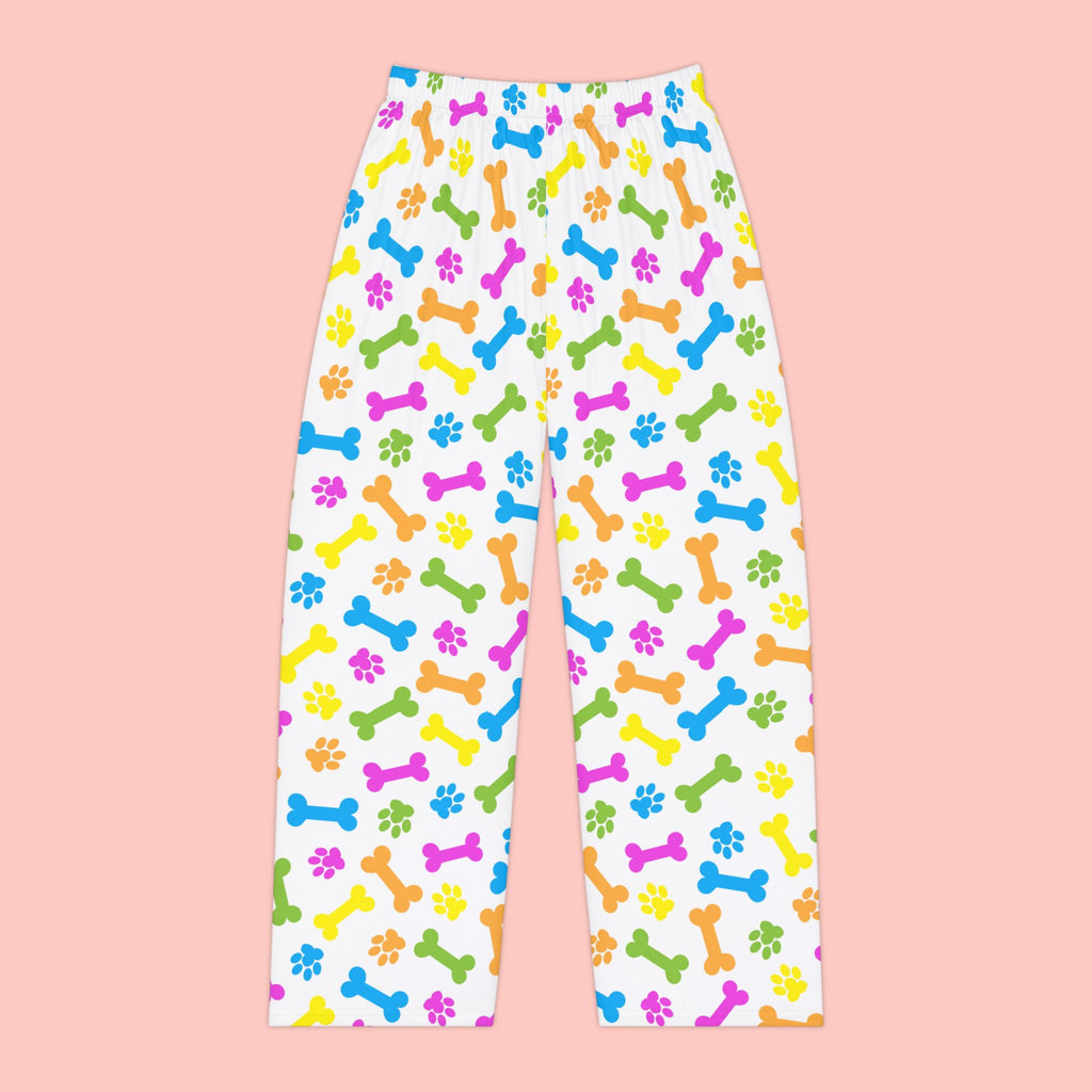 Women's Pajama Pants — Colorful Dog Bones & Paw Print Sleepwear
