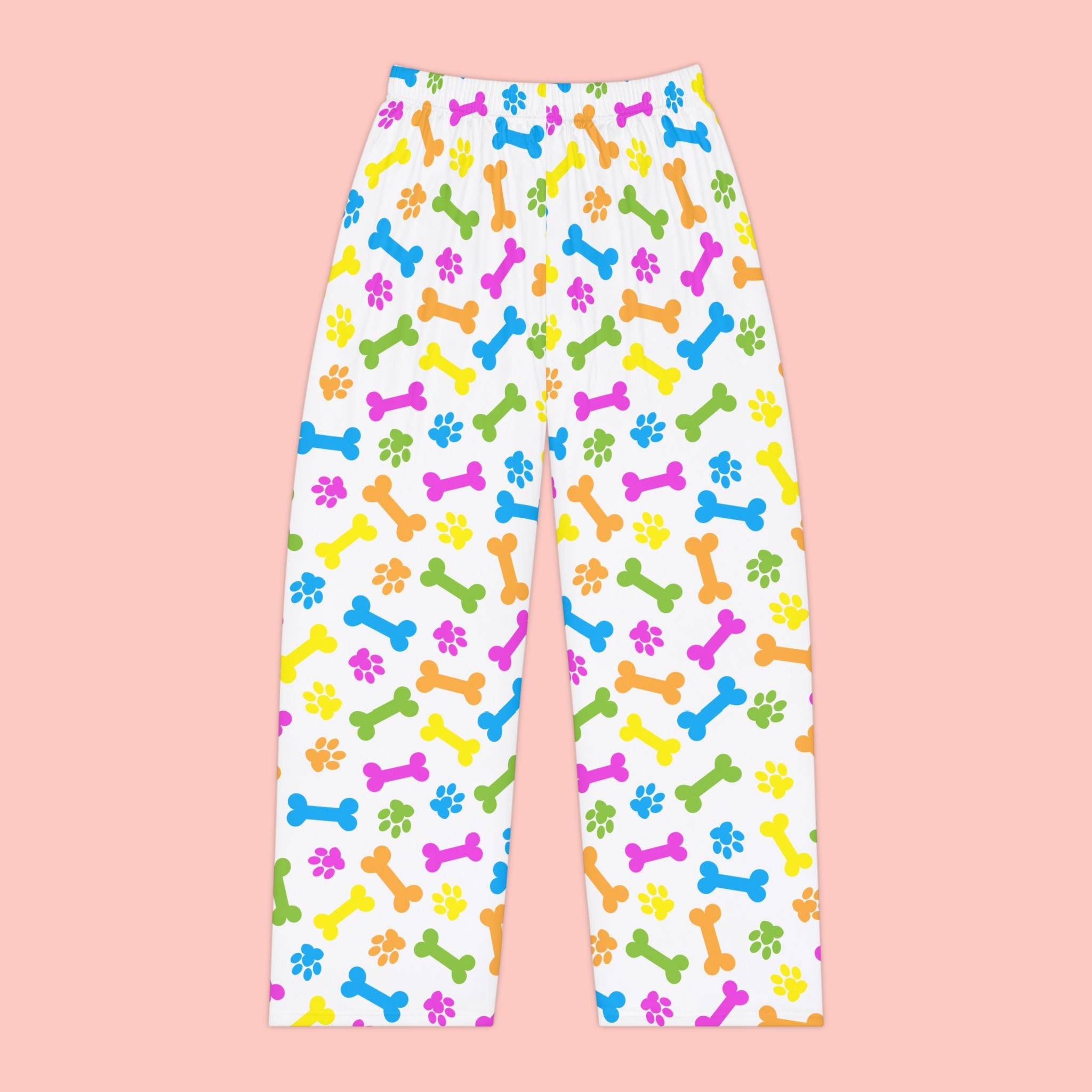Women's Pajama Pants — Colorful Dog Bones & Paw Print Sleepwear