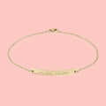 Engravable Curved Bar Anklet — Personalized Minimalist Anklet