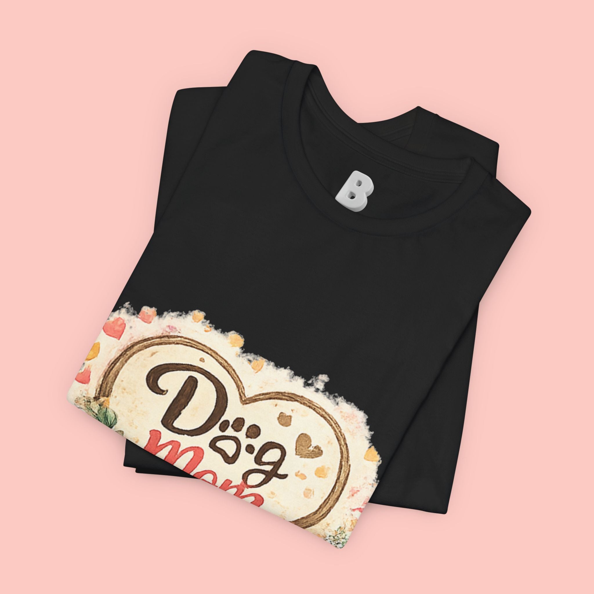 Dog Mom T-Shirt – Floral Paw Heart Graphic Tee