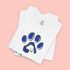 Dog Mom T-Shirt – Blue Paw Graphic "Dog Mom: It's Not a Hobby, It's a Lifestyle"