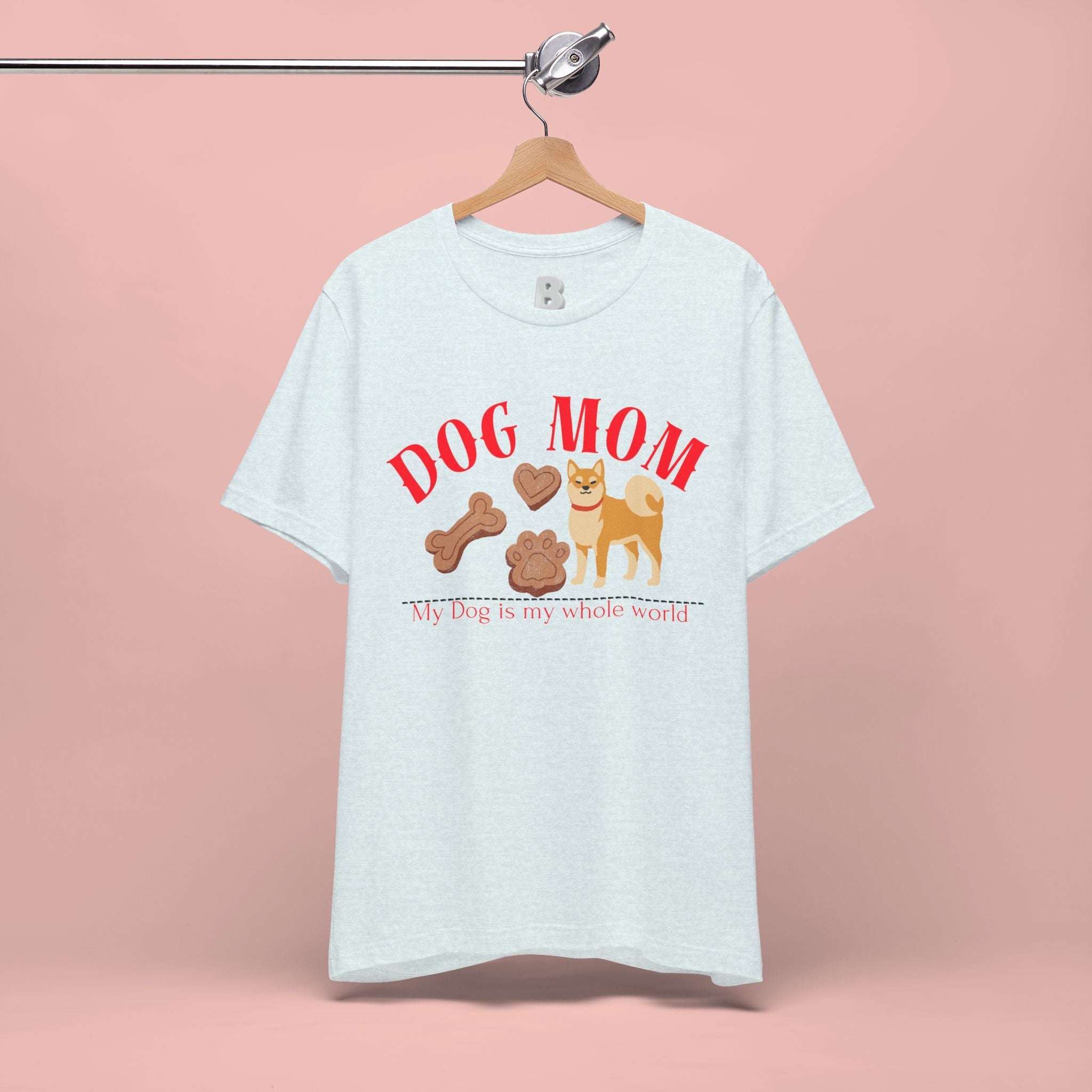 Dog Mom T-Shirt — Cute Shiba & Treats “My Dog Is My Whole World” Tee