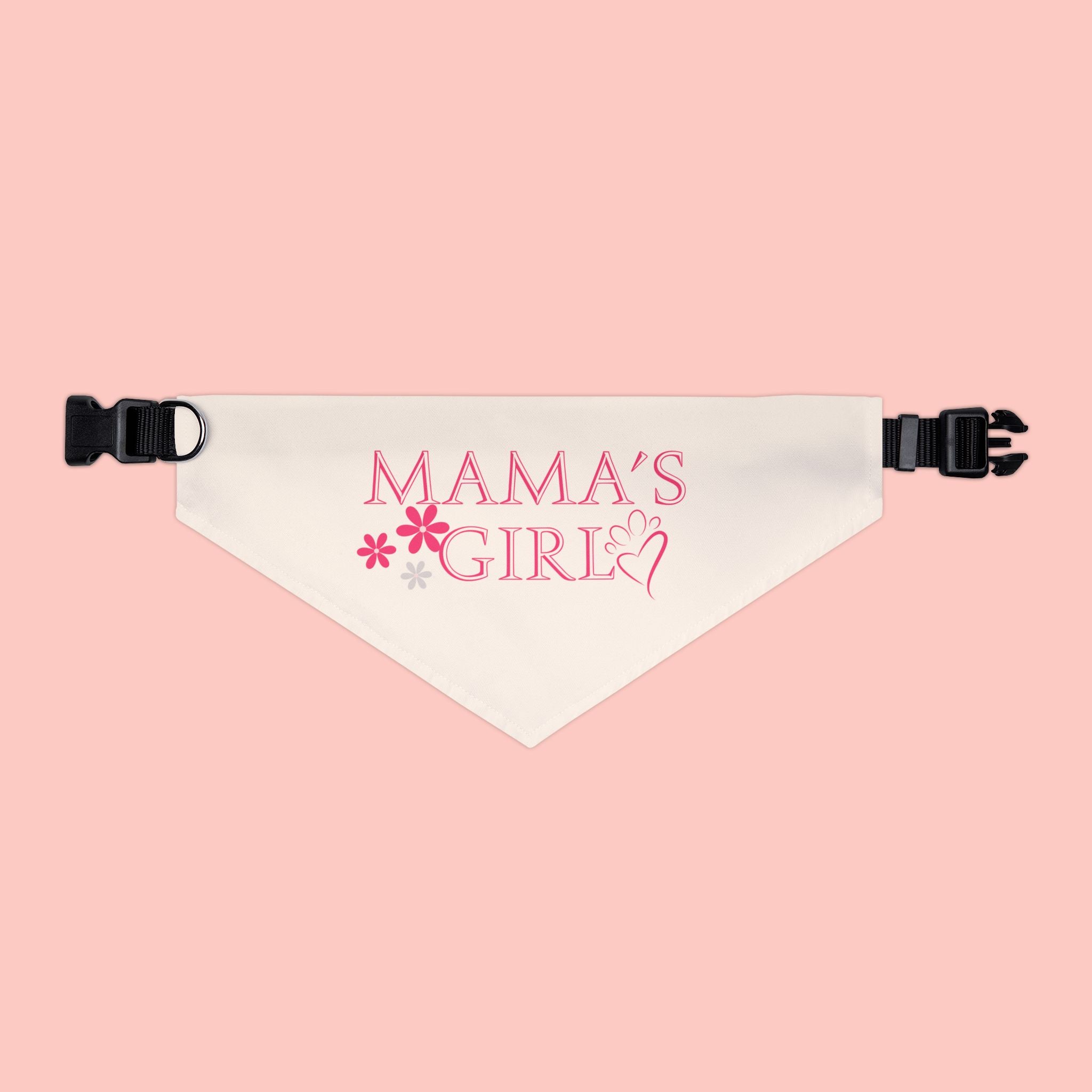 Mama’s Girl Pet Bandana Collar — Pink Floral Dog & Cat Accessory