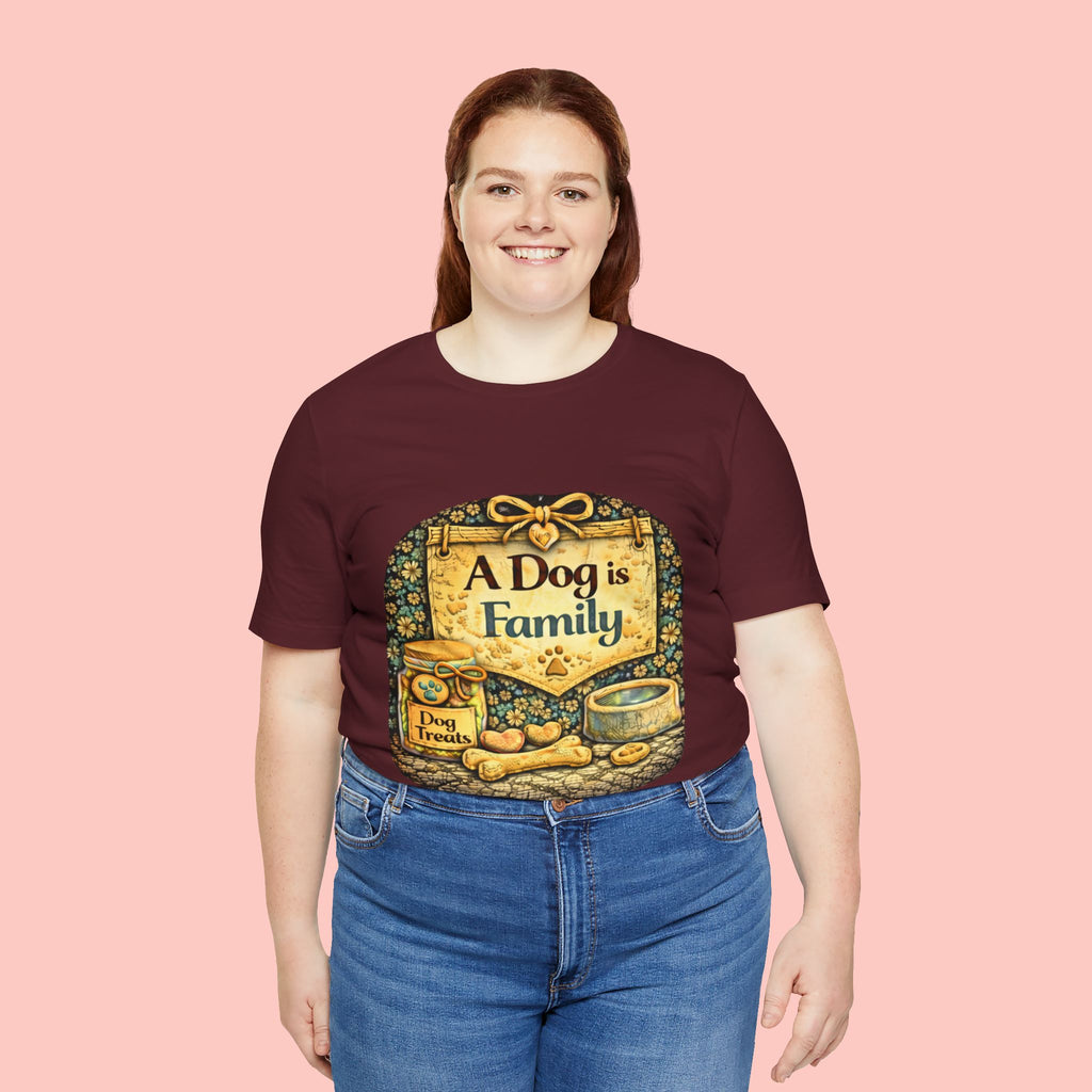 A Dog Is Family T-Shirt - Vintage Pet Lover Tee
