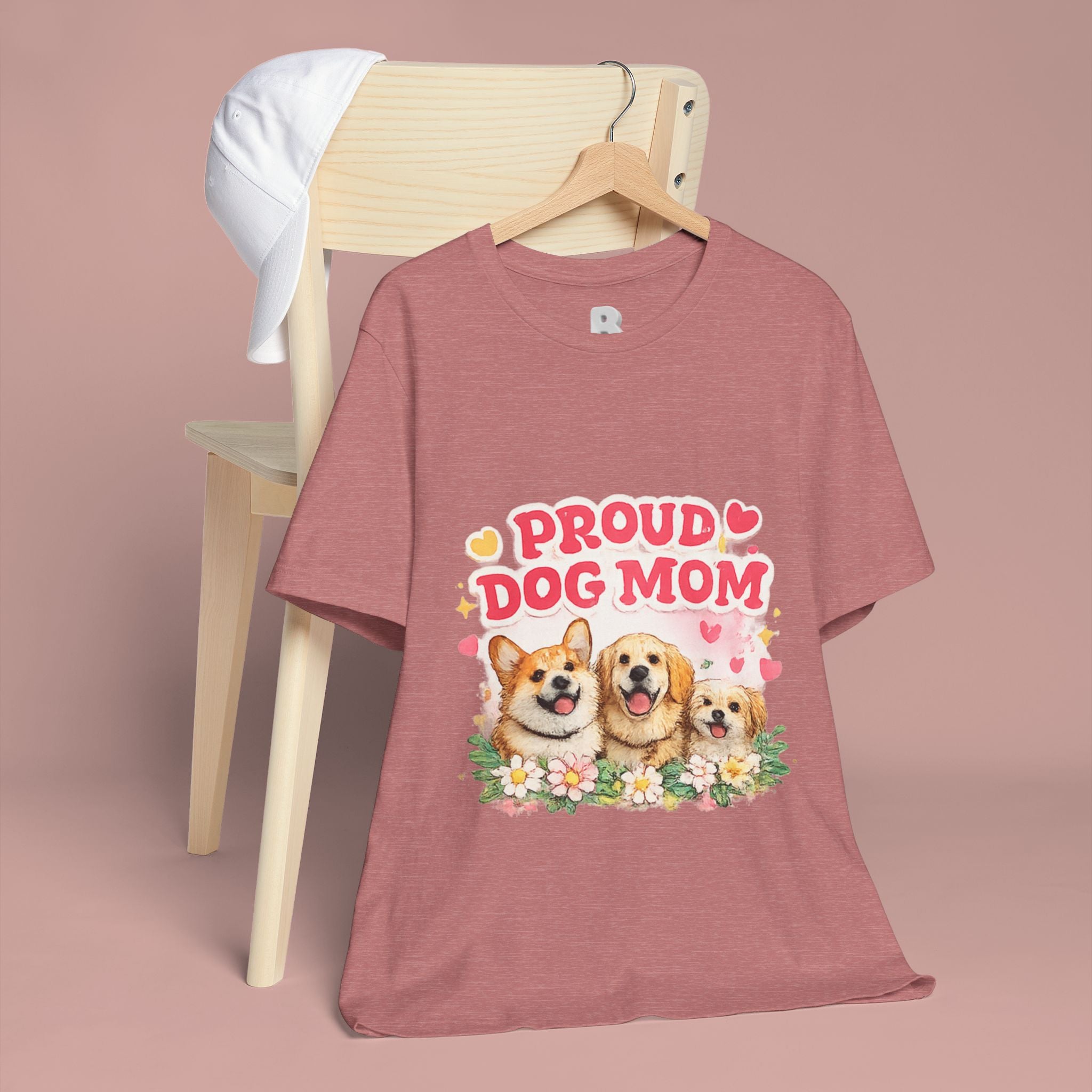 Proud Dog Mom T-Shirt — Cute Corgi & Golden Retriever Floral Tee for Pet Lovers