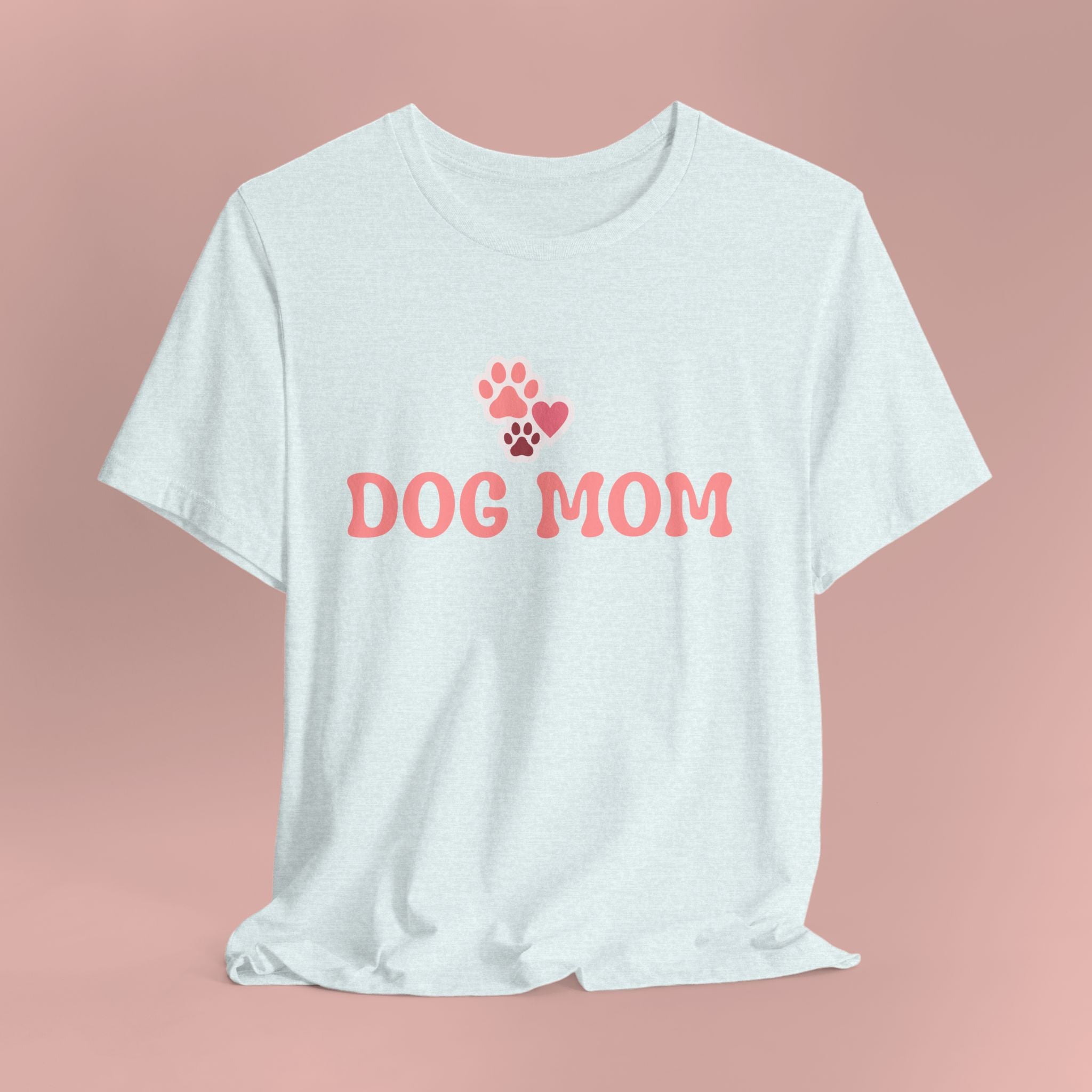 Dog Mom T-Shirt — Pink Paw Graphic Tee for Dog Lovers