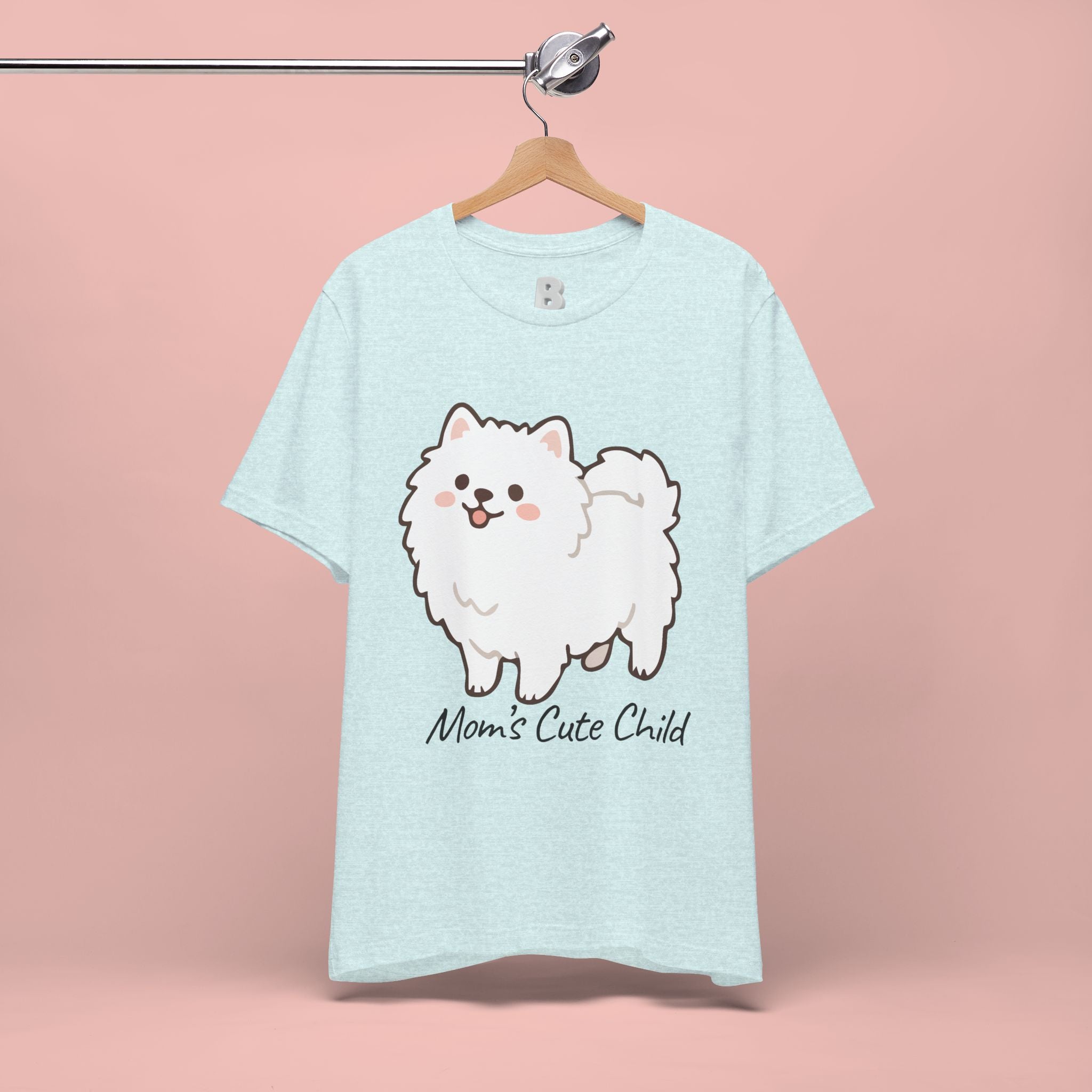 Cute Fluffy Pomeranian Tee — "Mom's Cute Child" Dog T-Shirt