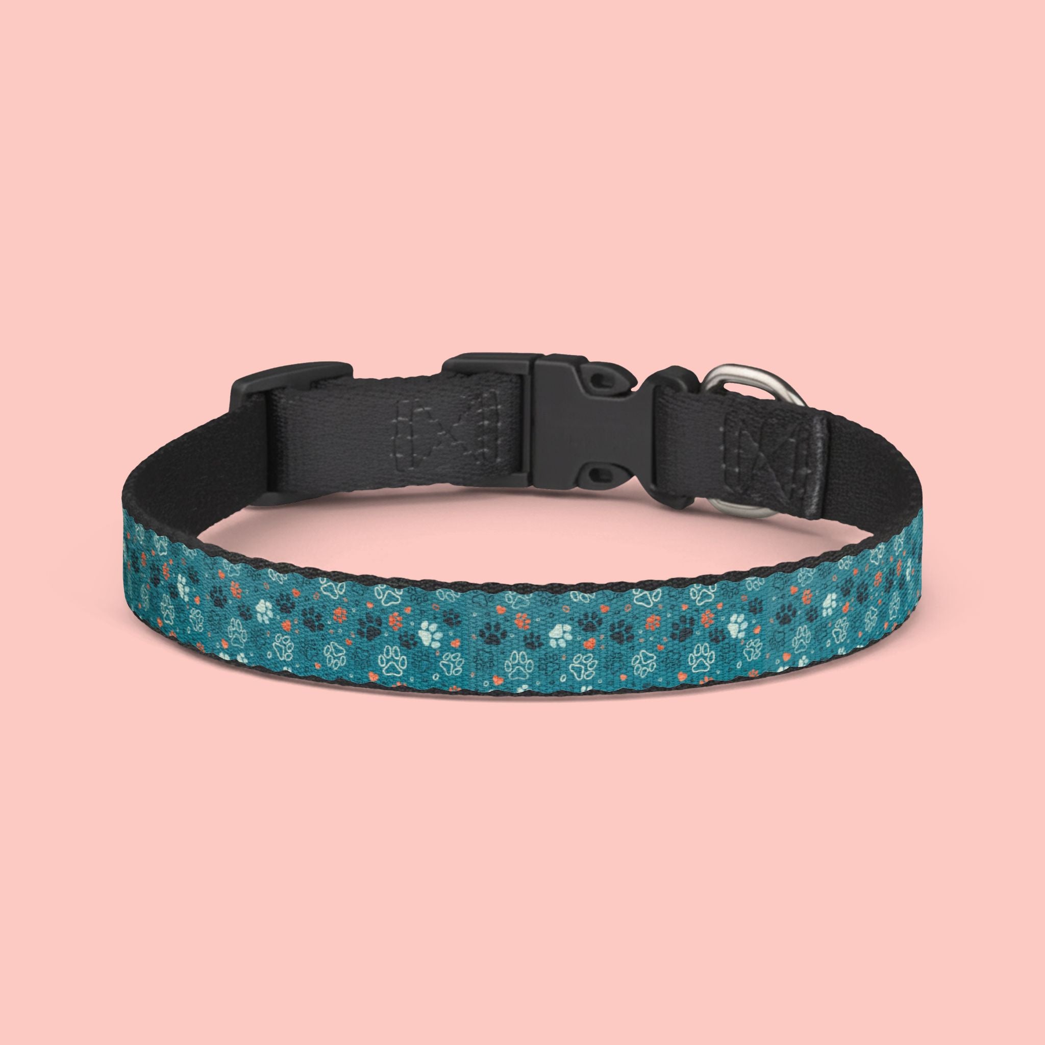 Teal Mosaic Clip-On Pet Collar — Lightweight Adjustable Dog & Cat Collar