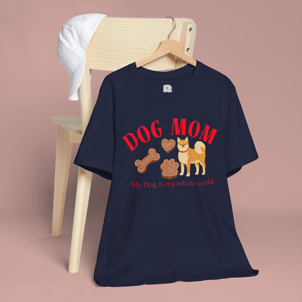 Dog Mom T-Shirt — Cute Shiba & Treats “My Dog Is My Whole World” Tee