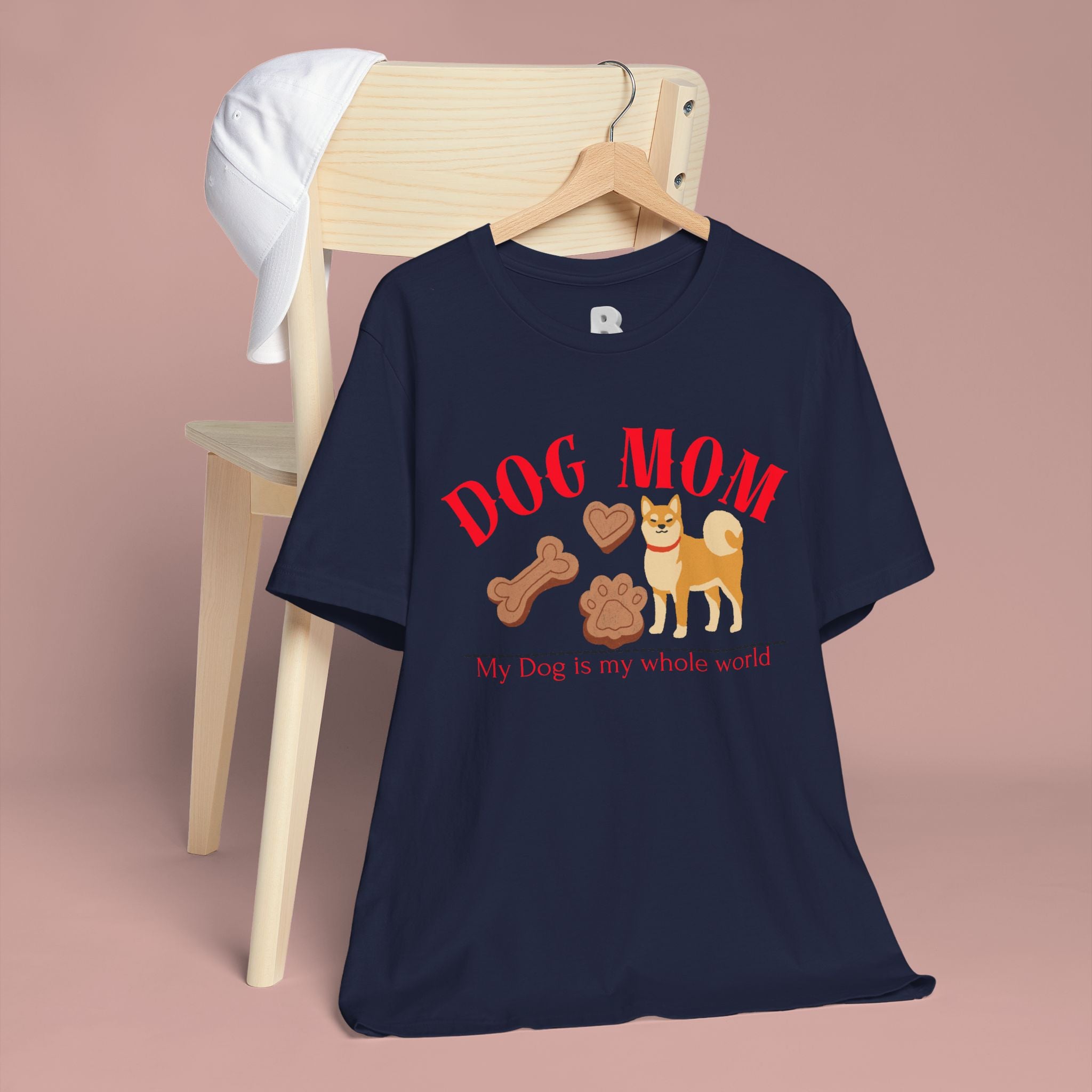 Dog Mom T-Shirt — Cute Shiba & Treats “My Dog Is My Whole World” Tee