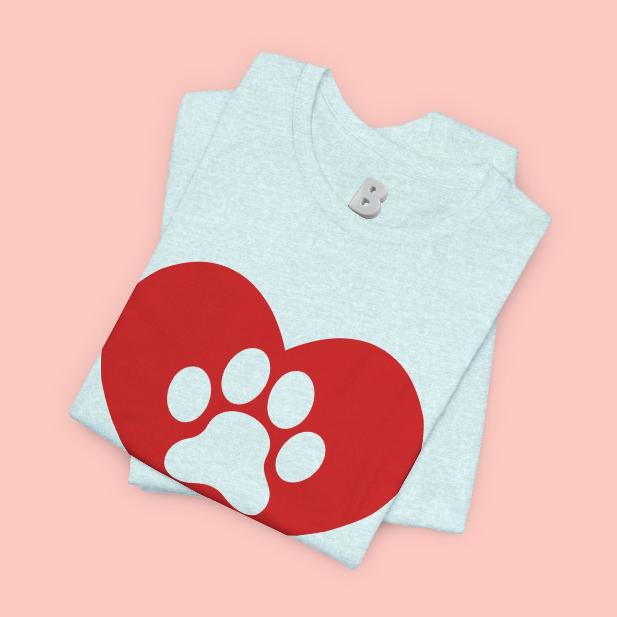 Pet Lover T-Shirt — Red Heart Paw Print Tee