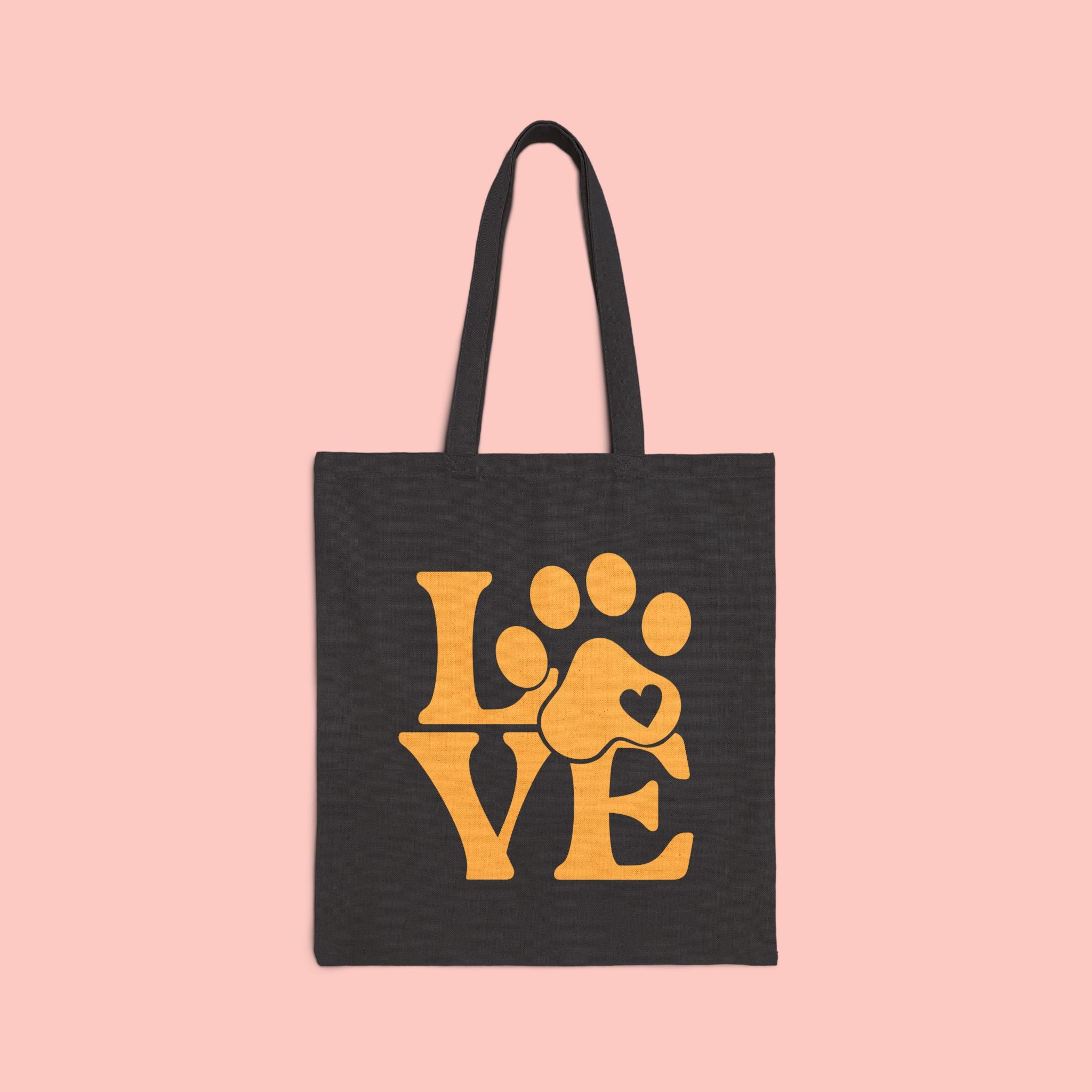 Love Paw Tote Bag — Cute Pet Lover Canvas Tote (LOVE with Paw Print)