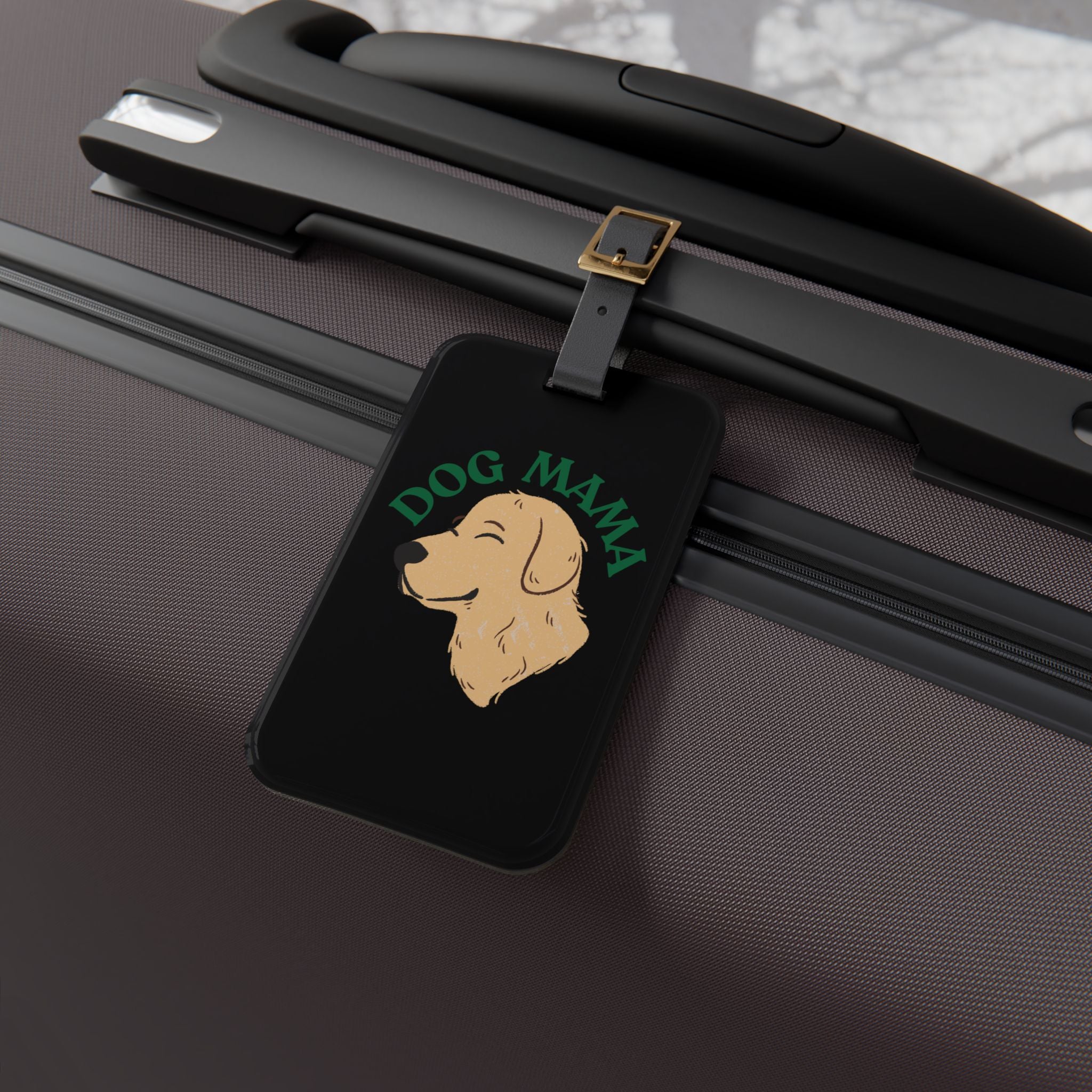 Dog Mama Luggage Tag – Cute Golden Retriever ID Tag for Dog Lovers