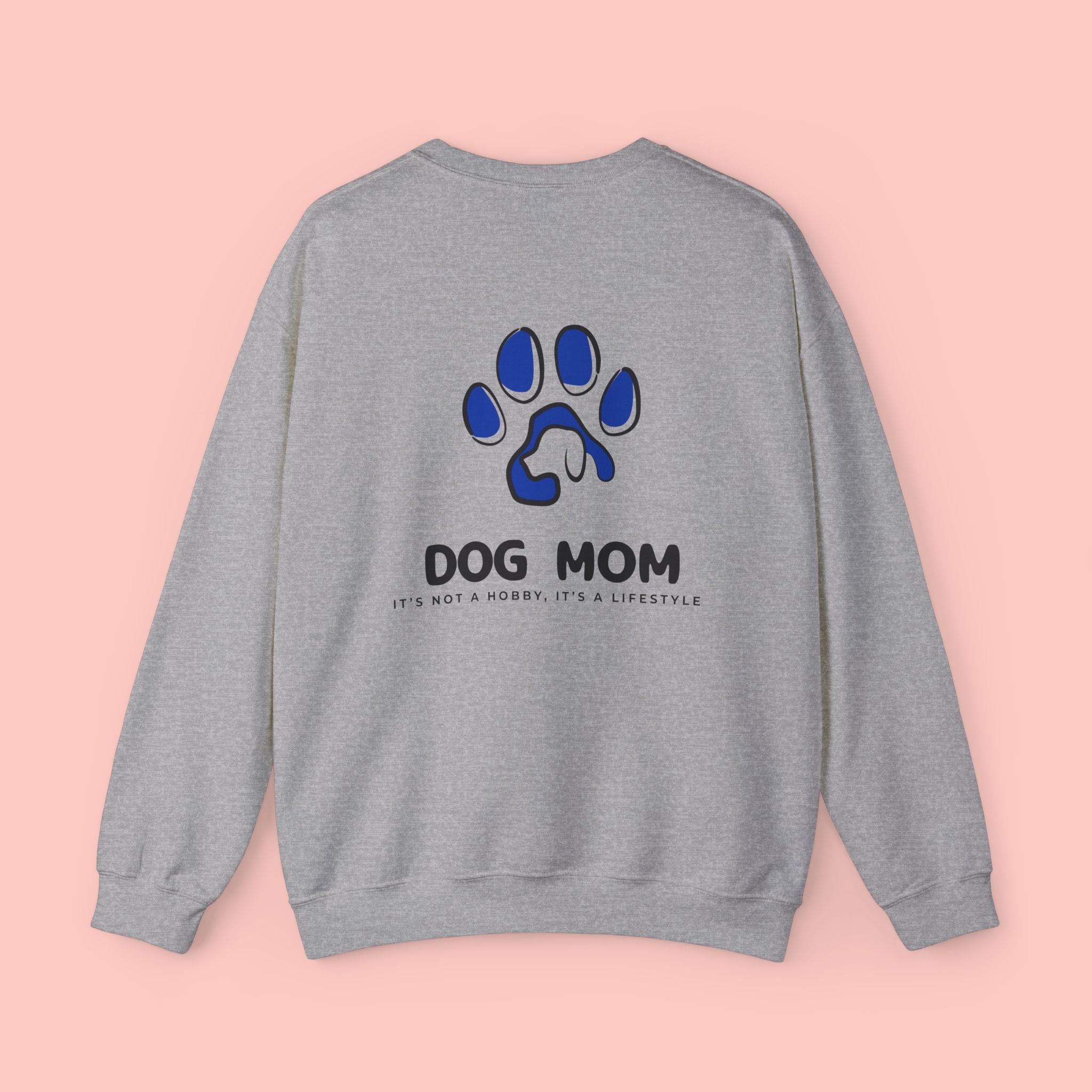 Dog Mom Crewneck Sweatshirt — Blue Paw Graphic