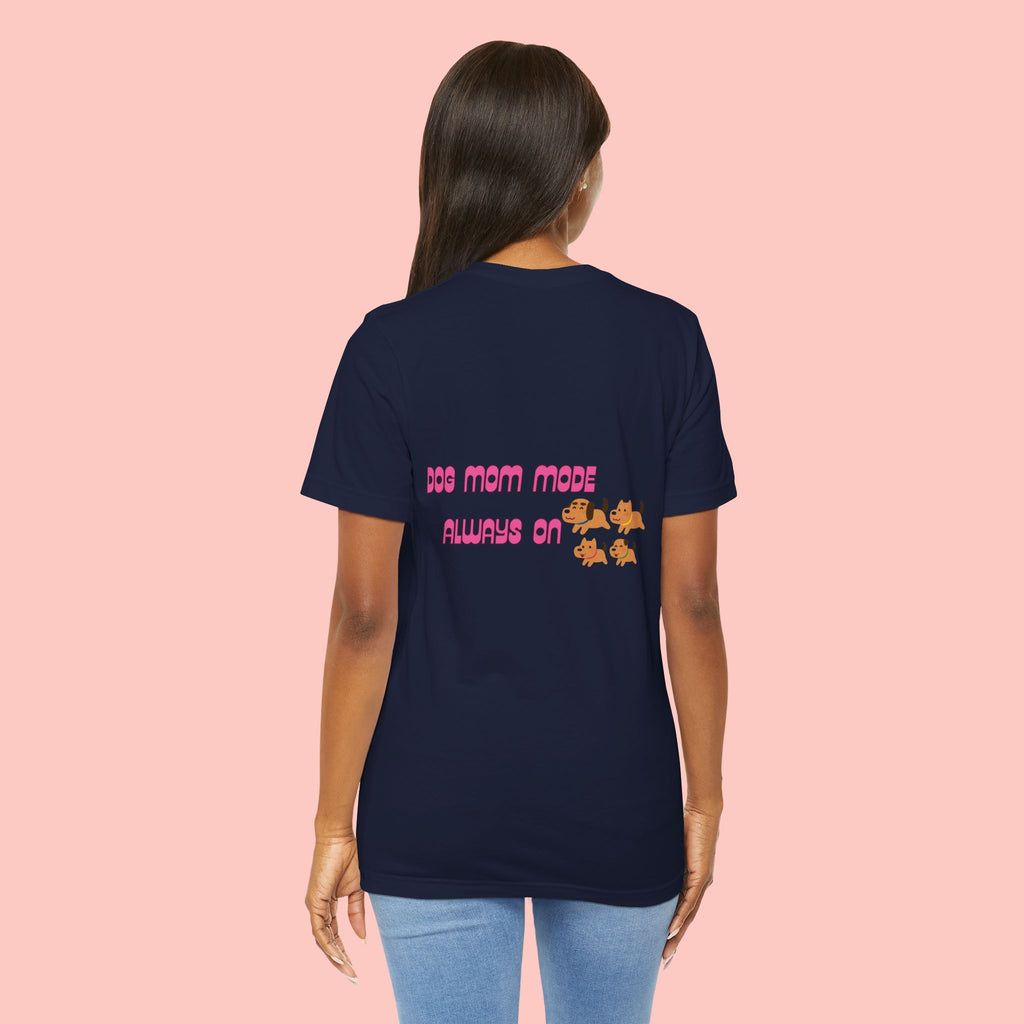 Dog Mom Tee — "Dog Mom Made, Always On" Cute Paw Print Graphic T-Shirt