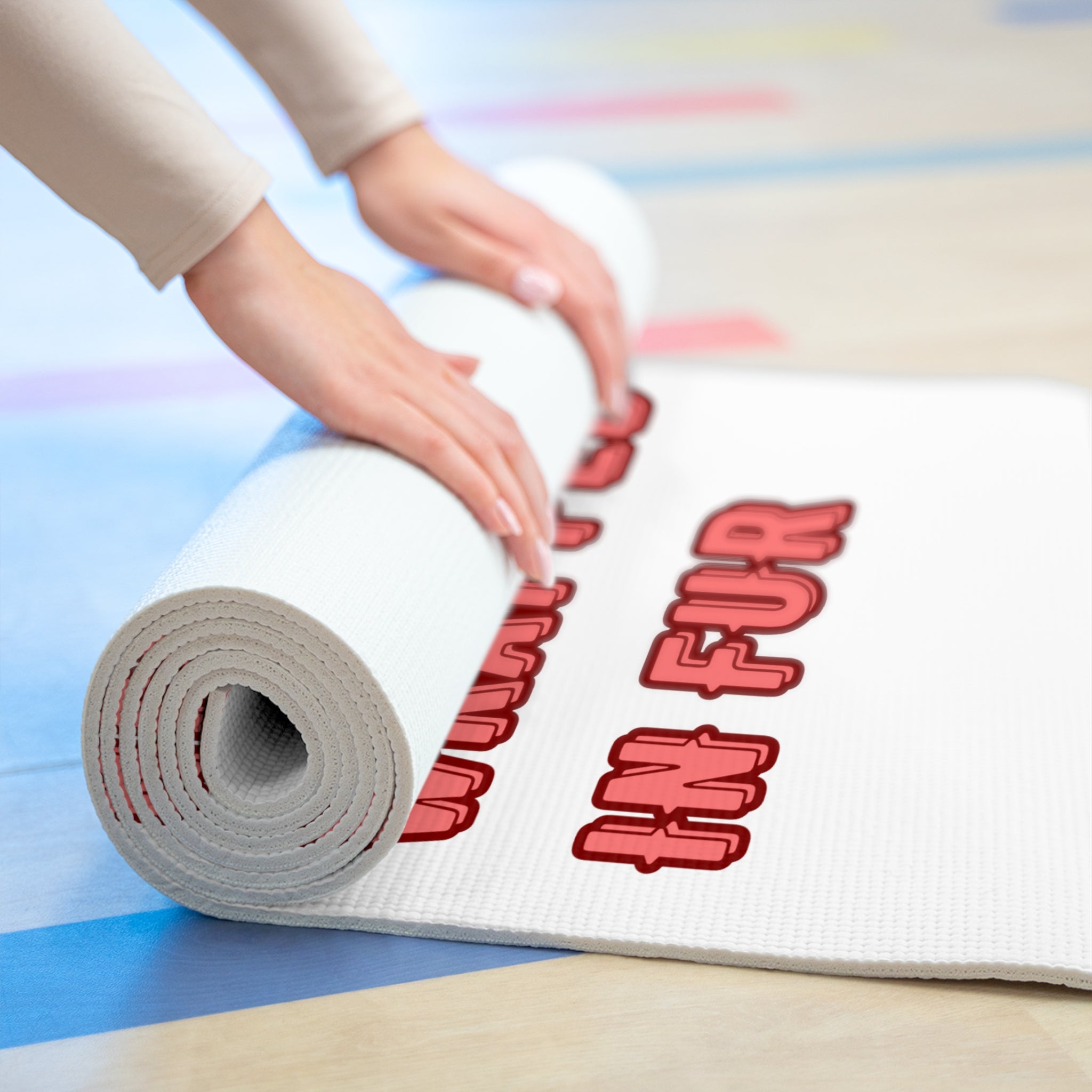 Foam Yoga Mat — "Some Carry Babies. I Carry Healing Wrapped in Fur" Cat & Pet Lover Yoga Mat