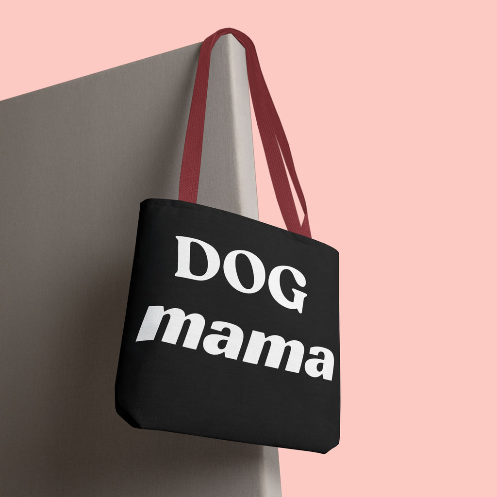 Dog Mama Tote Bag — Black Canvas Pet Lover Tote
