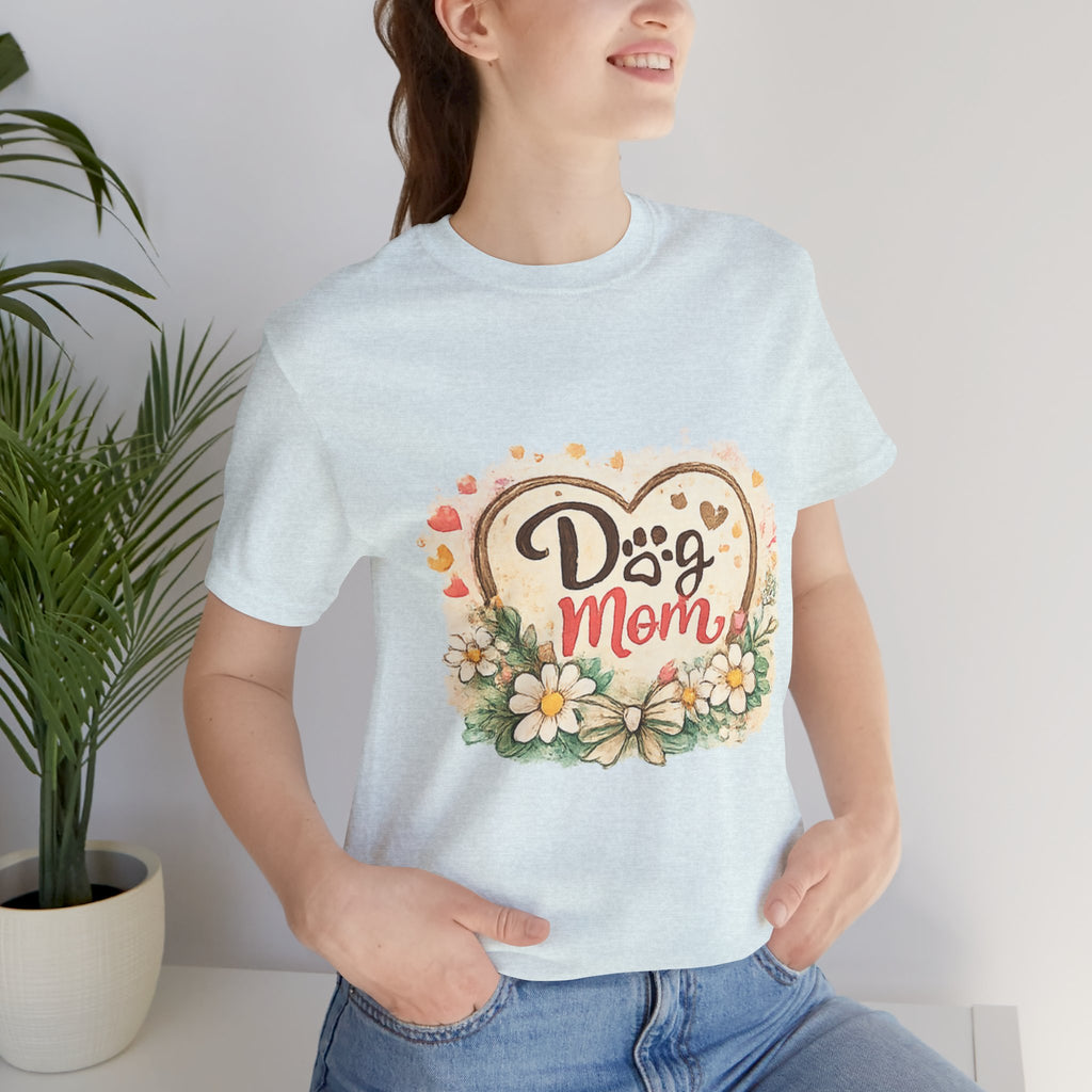Dog Mom T-Shirt – Floral Heart Paw Design
