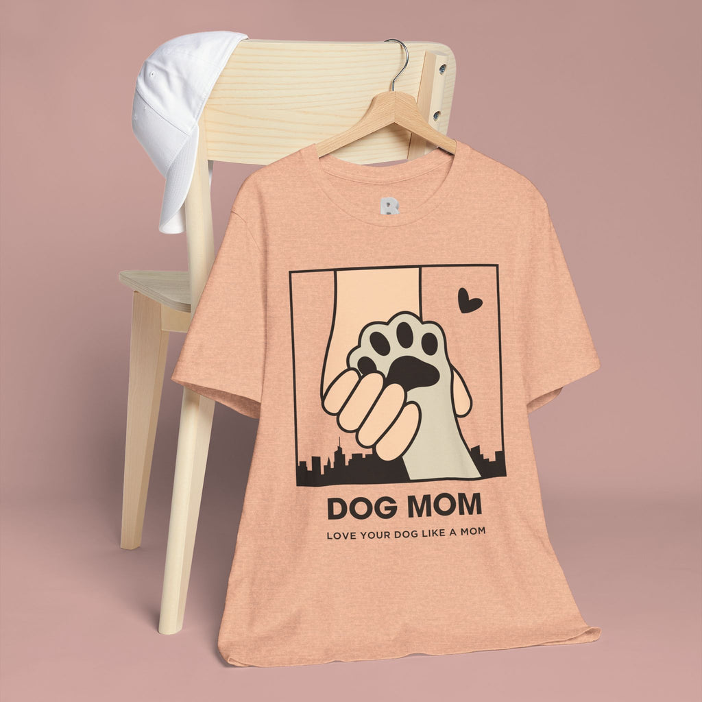 Dog Mom T-Shirt — "Love Your Dog Like a Mom" Paw Print Graphic