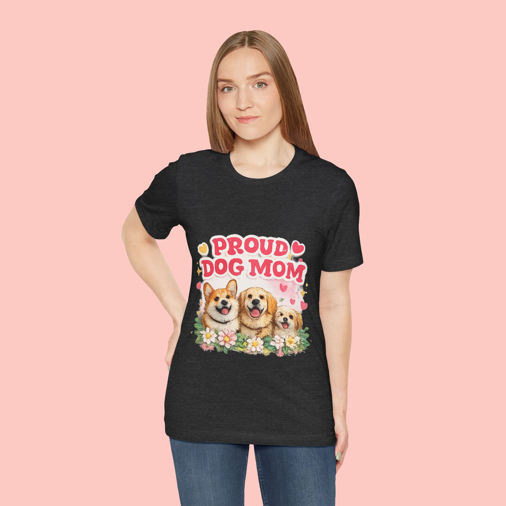 Proud Dog Mom T-Shirt — Cute Corgi & Golden Retriever Floral Tee for Pet Lovers