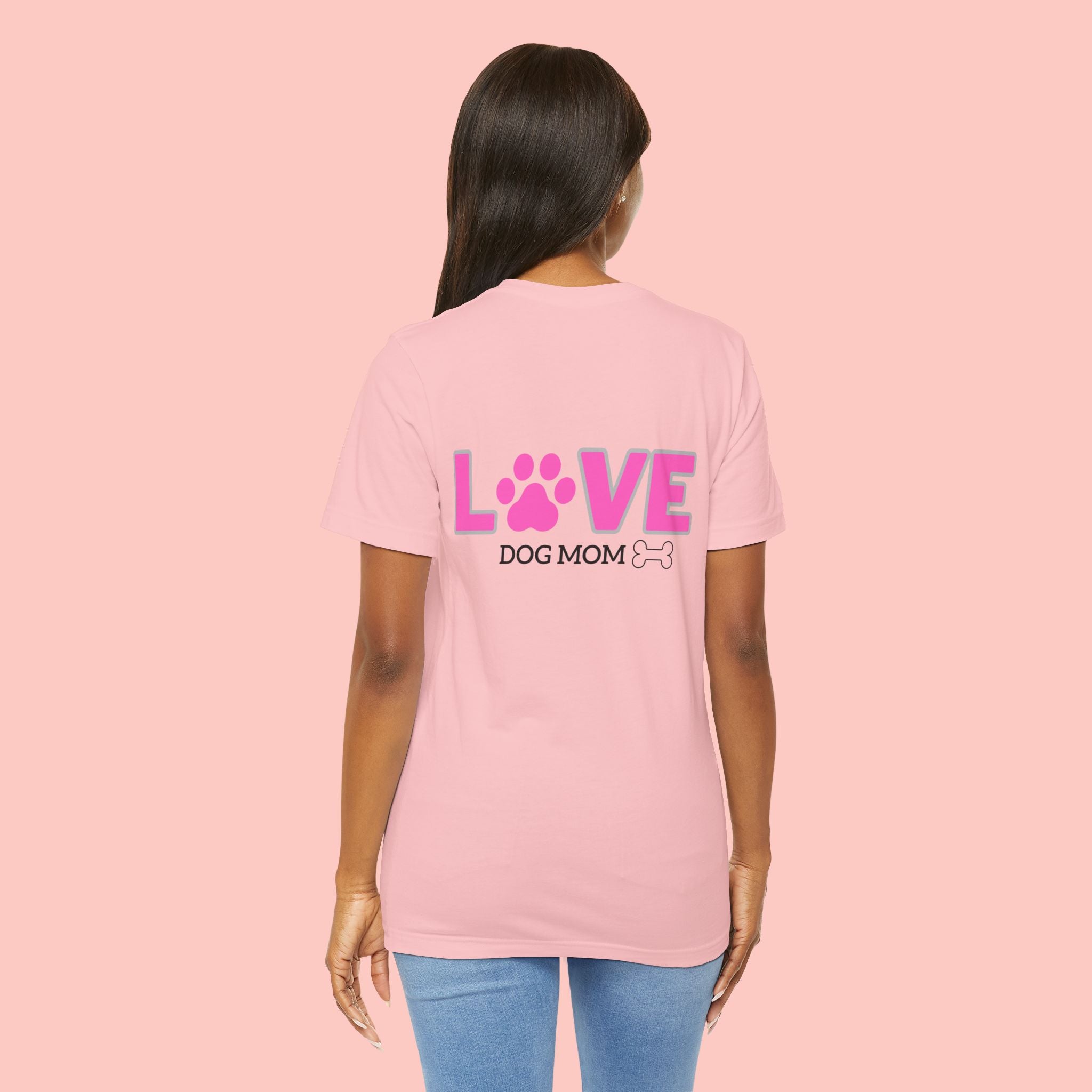 Dog Mom Love T-Shirt — "LOVE" Paw Graphic Tee