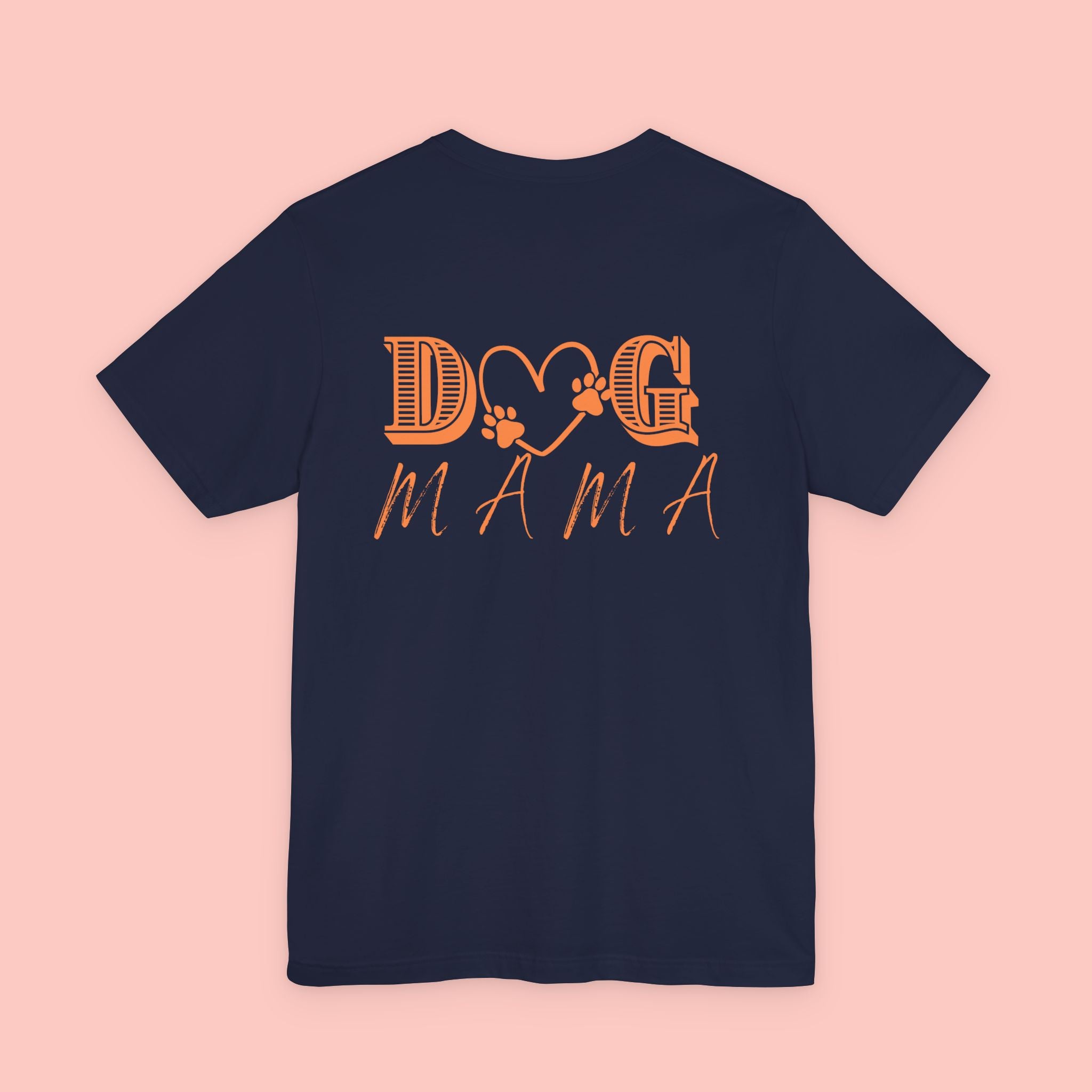Dog Mama Tee — Retro Heart & Paw Graphic Short Sleeve Shirt