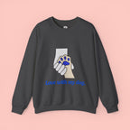 Dog Lover Crewneck Sweatshirt — "Love with my dog." Paw & Hold Graphic