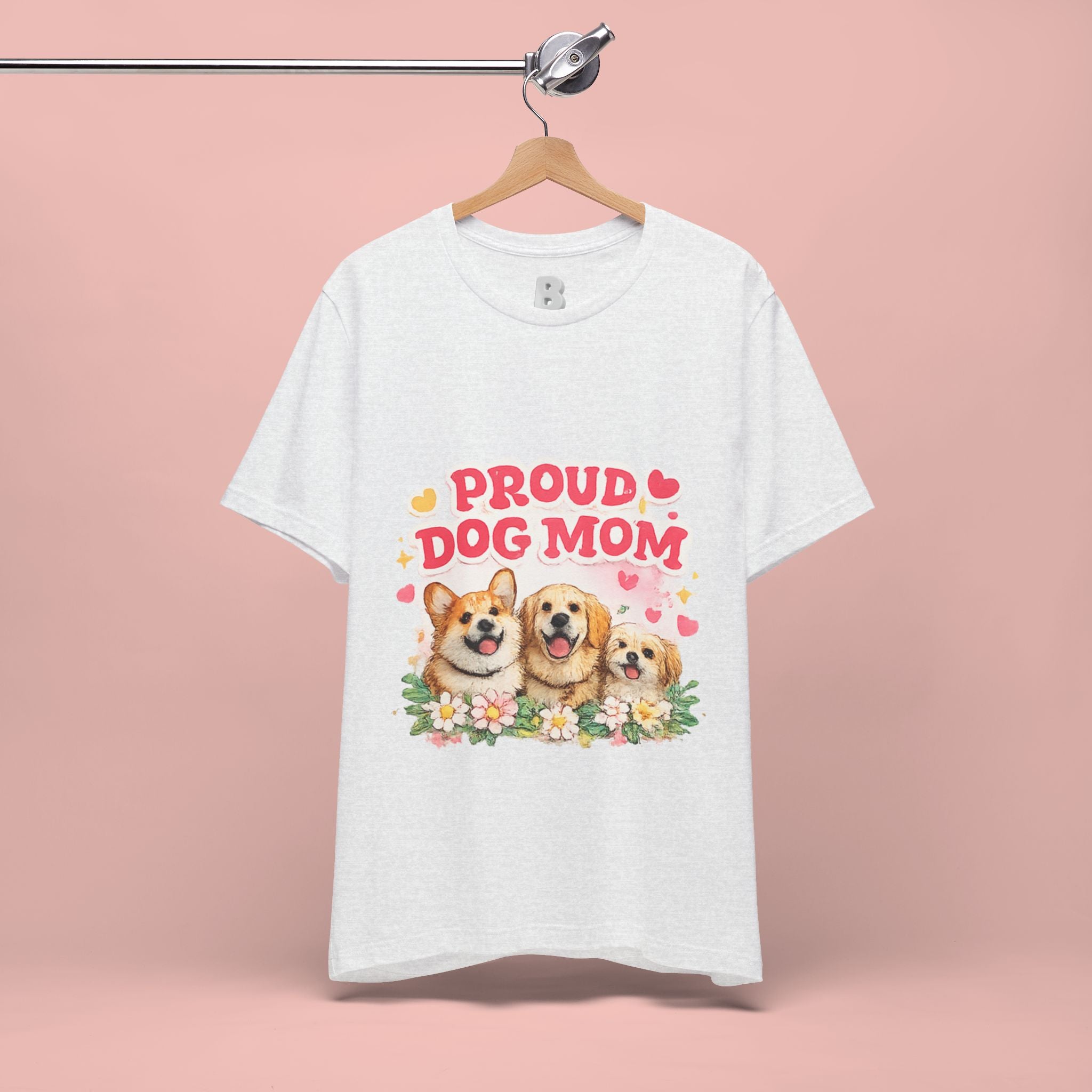 Proud Dog Mom T-Shirt — Cute Corgi & Golden Retriever Floral Tee for Pet Lovers