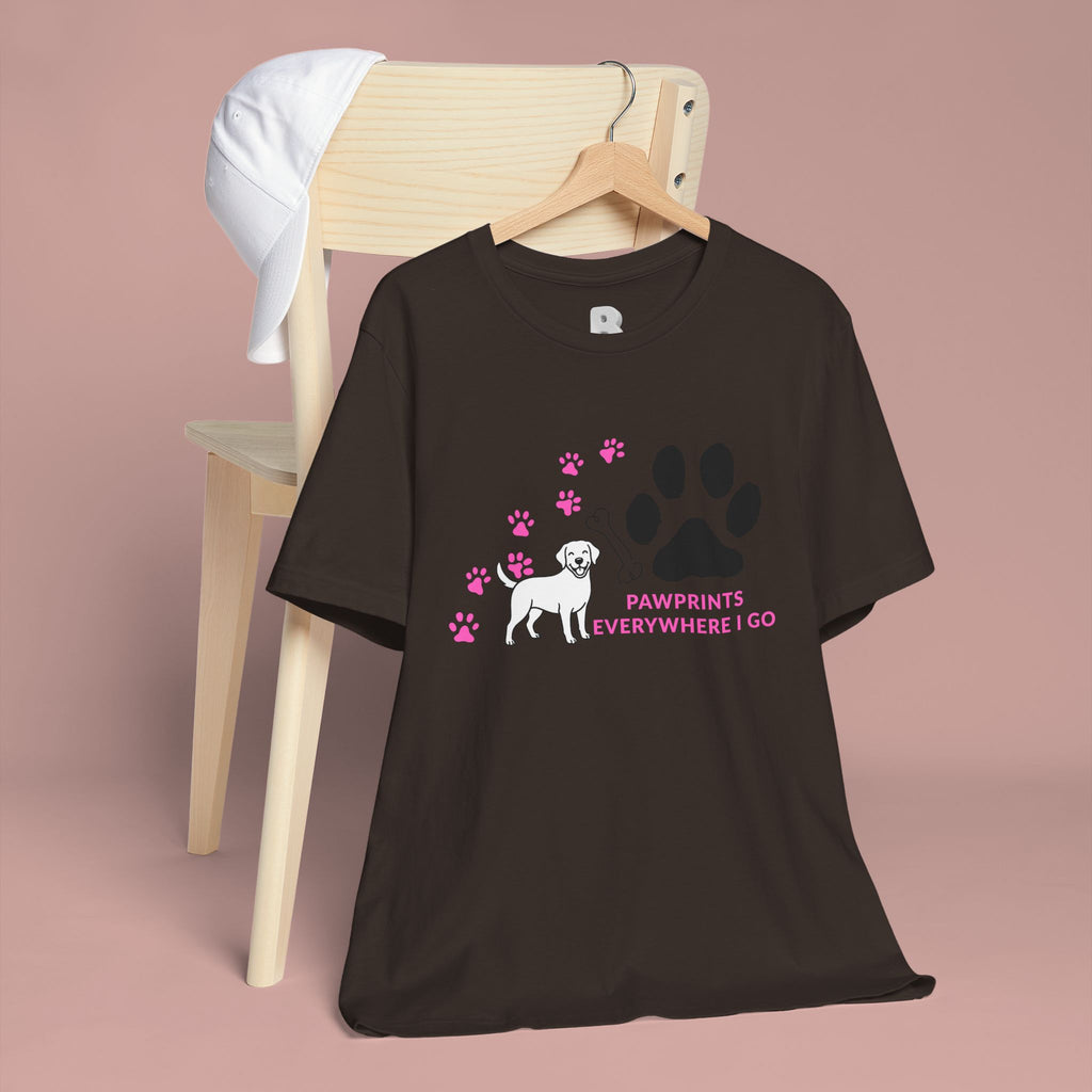 Dog Pawprint T-Shirt — "Pawprints Everywhere I Go" Cute Pet Lover Tee
