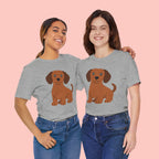 Dachshund Puppy Graphic T-Shirt — Cute Brown Dog Tee