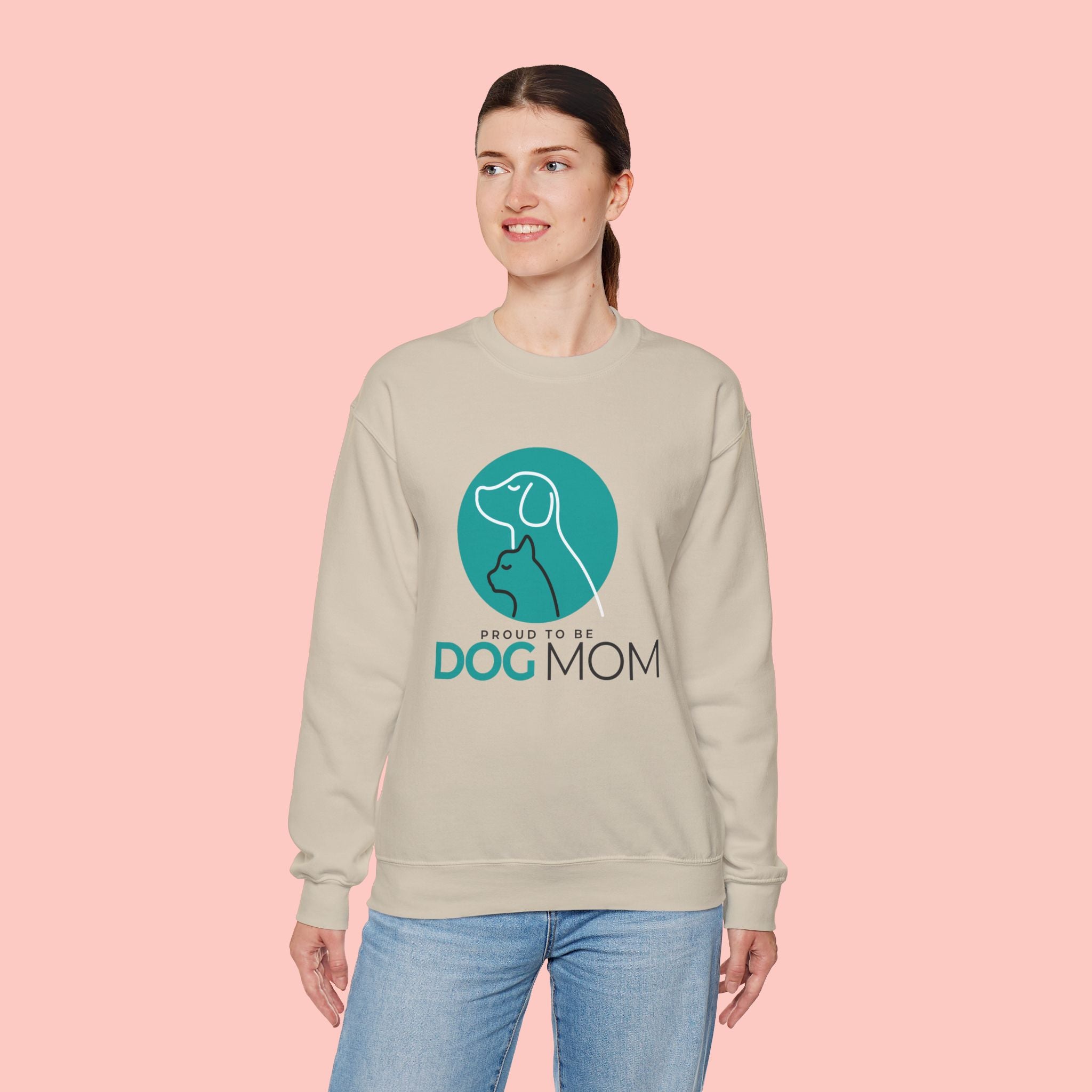 Dog Mom Crewneck Sweatshirt – Proud To Be Dog Mom Graphic Pullover