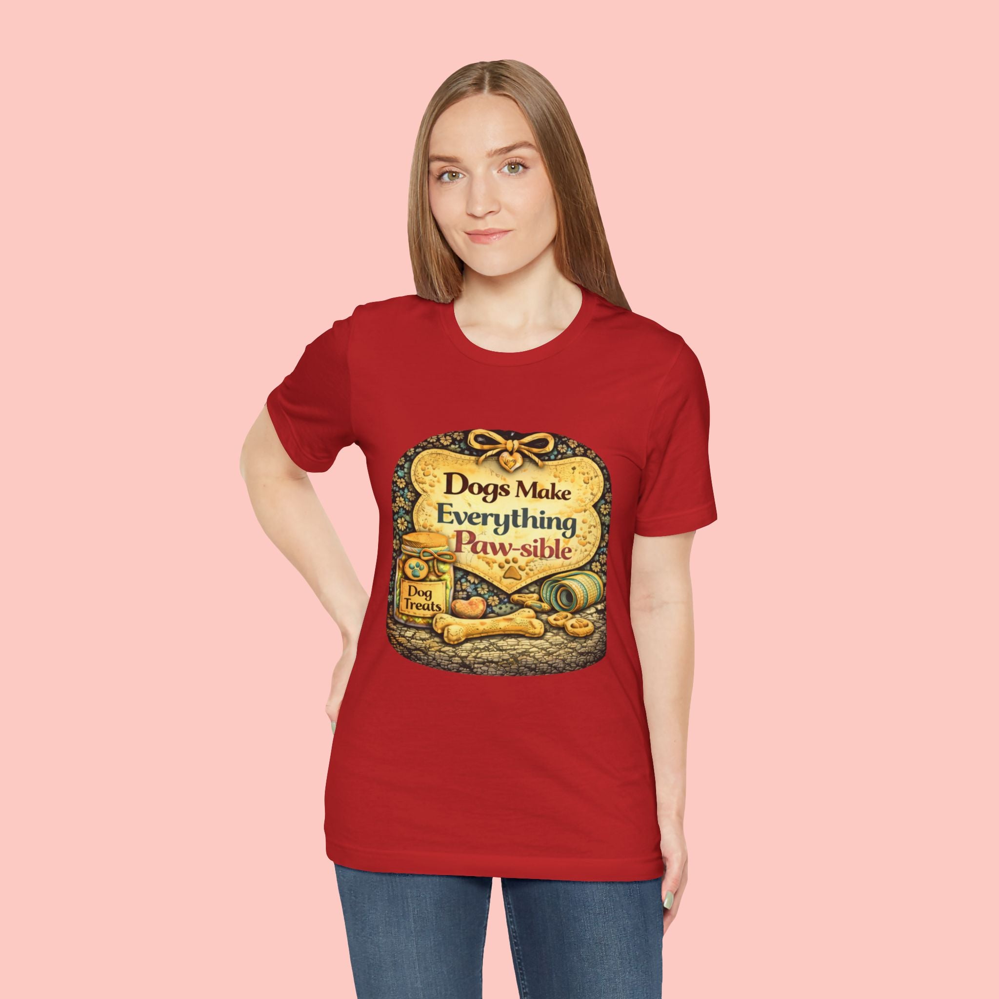 Dog Lover T‑Shirt – "Dogs Make Everything Paw‑sible" Vintage Pet Rescue Tee