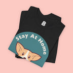 Stay At Home Dog Mom T-Shirt — Cute Corgi Graphic Tee