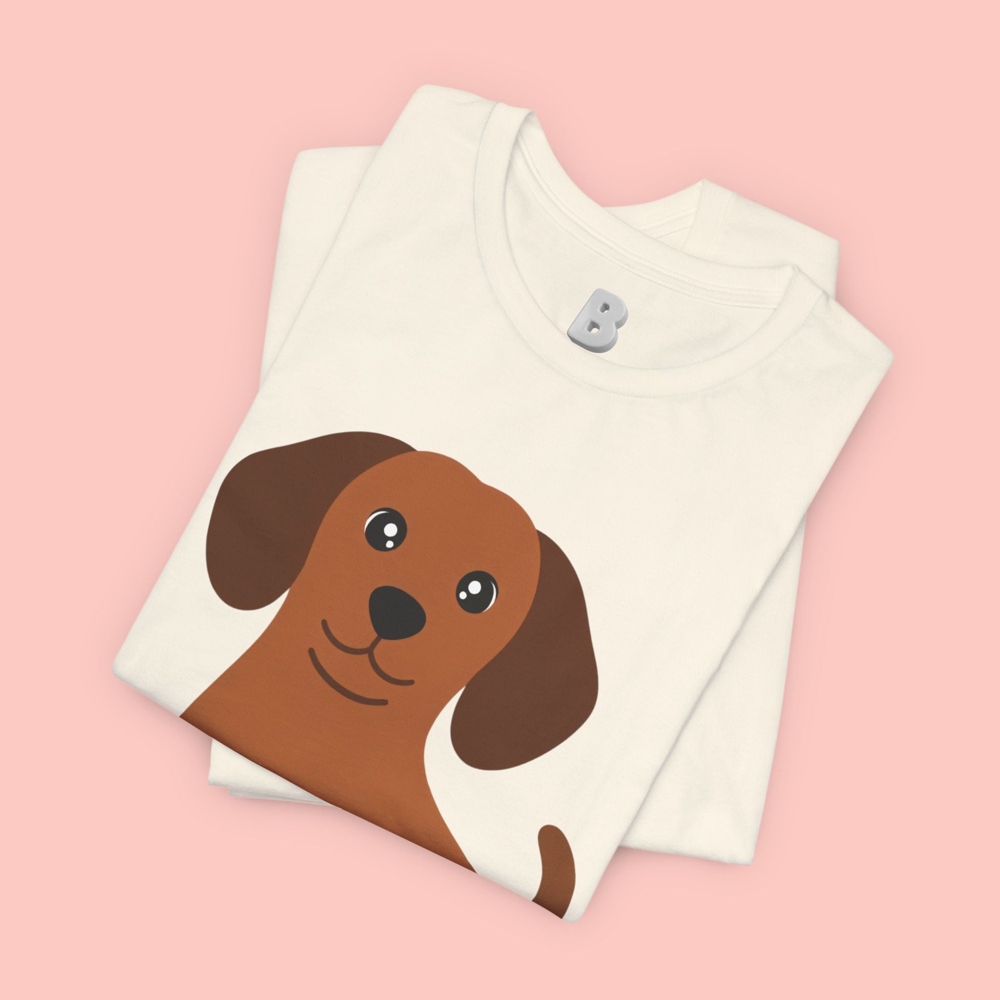 Dachshund Puppy Graphic T-Shirt — Cute Brown Dog Tee
