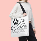 Dog Mama Tote Bag — Paw Print & Bone Graphic Canvas Shopper