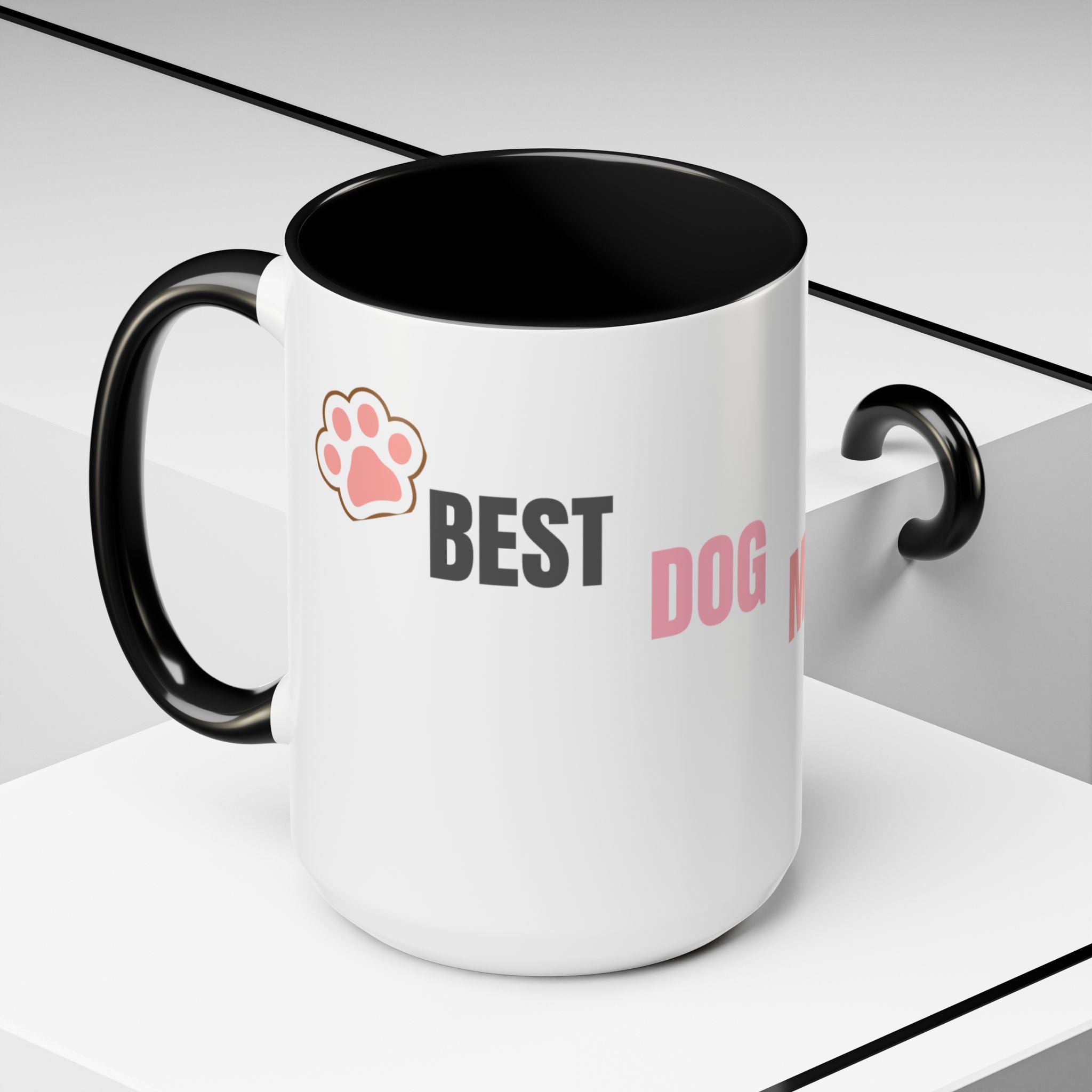 Dog Mom Coffee Mug — Best Dog Mom Ever Accent Ceramic Mug (11oz & 15oz)